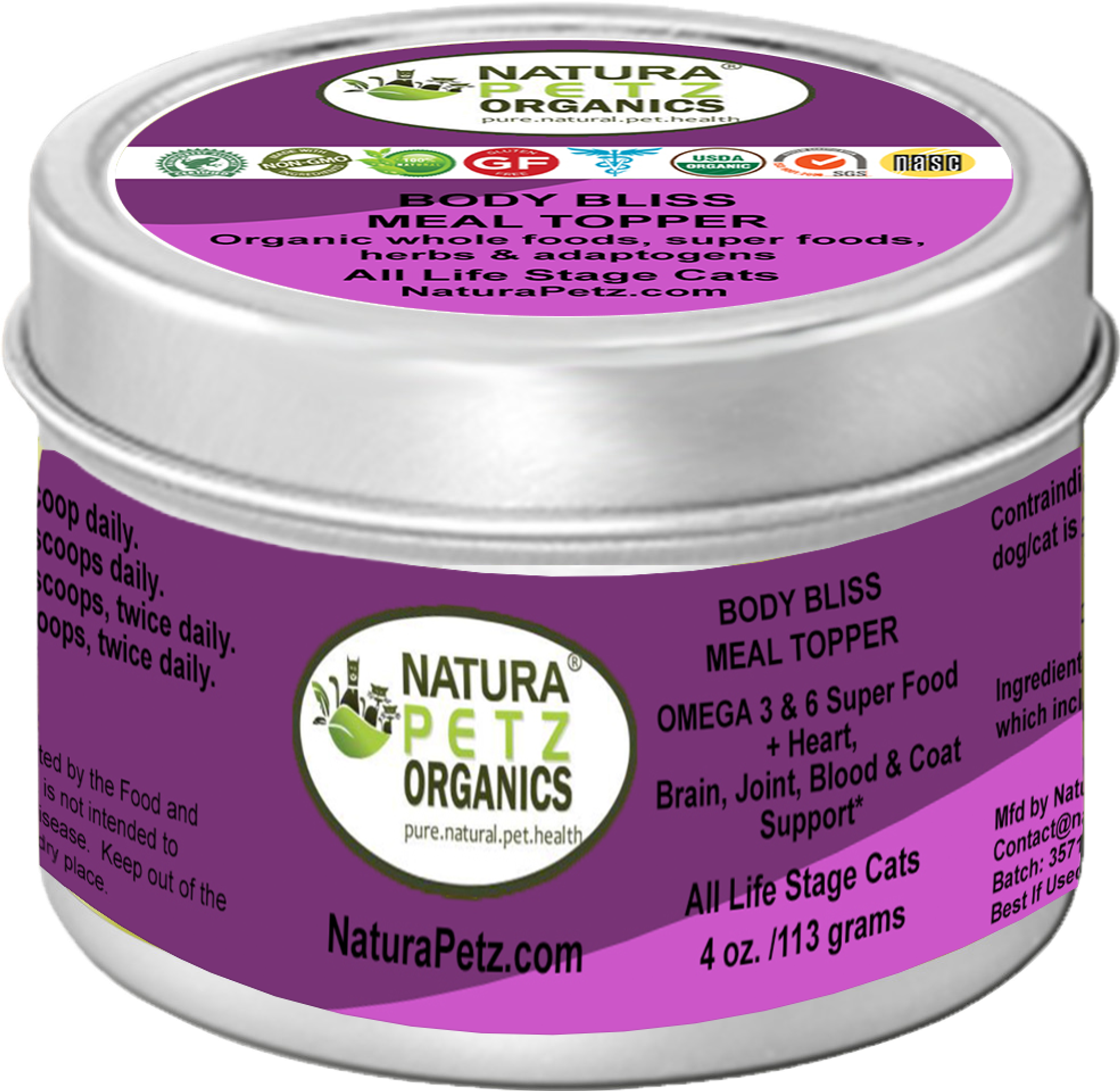 Body Bliss Meal Topper- Omega 3 & 6 Super Food + Heart, Brain Joint, Blood & Coat Support* Image 1