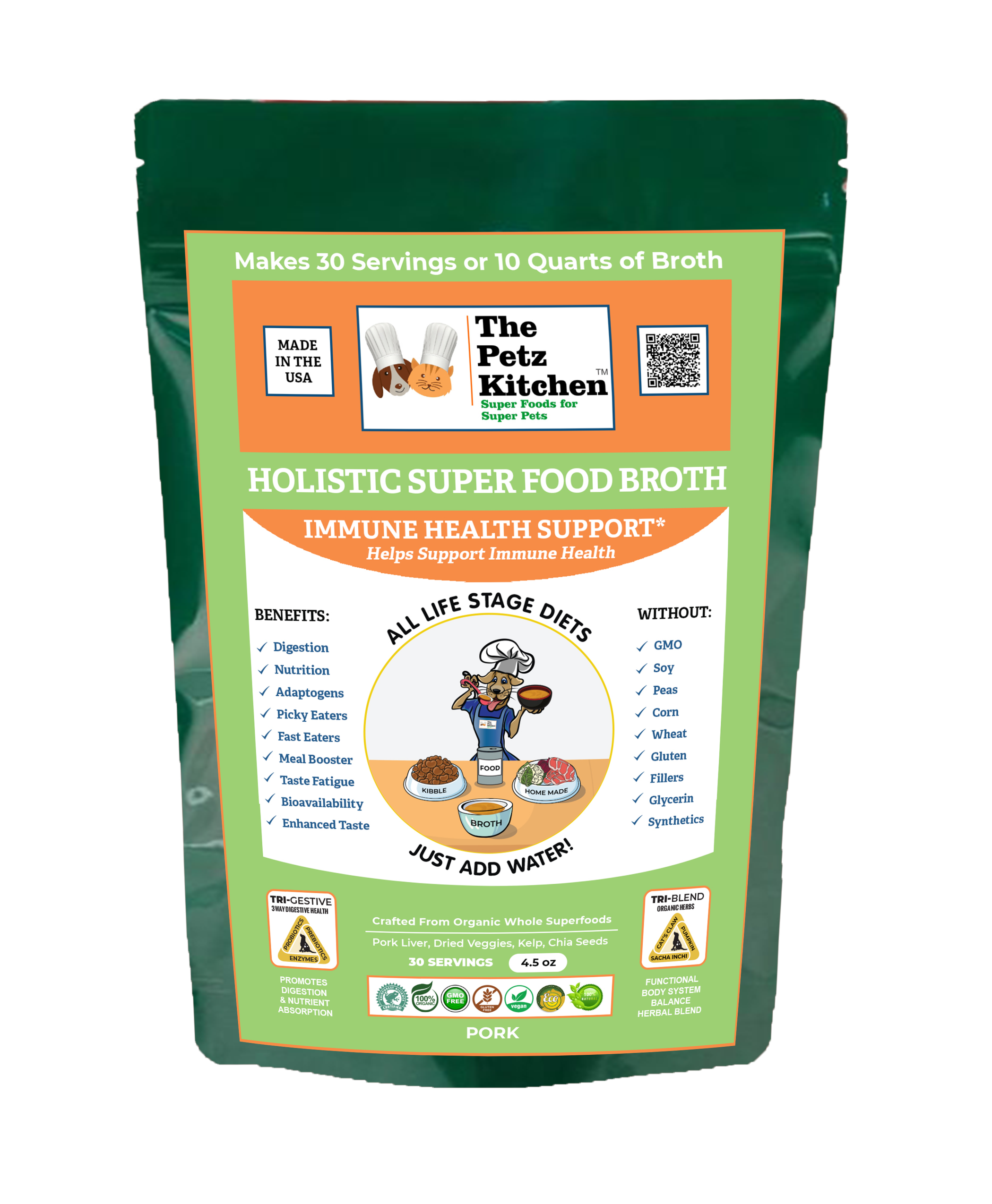 Super Food Immune Support* Base Broth - The Petz Kitchen Dogs & Cats Image 1