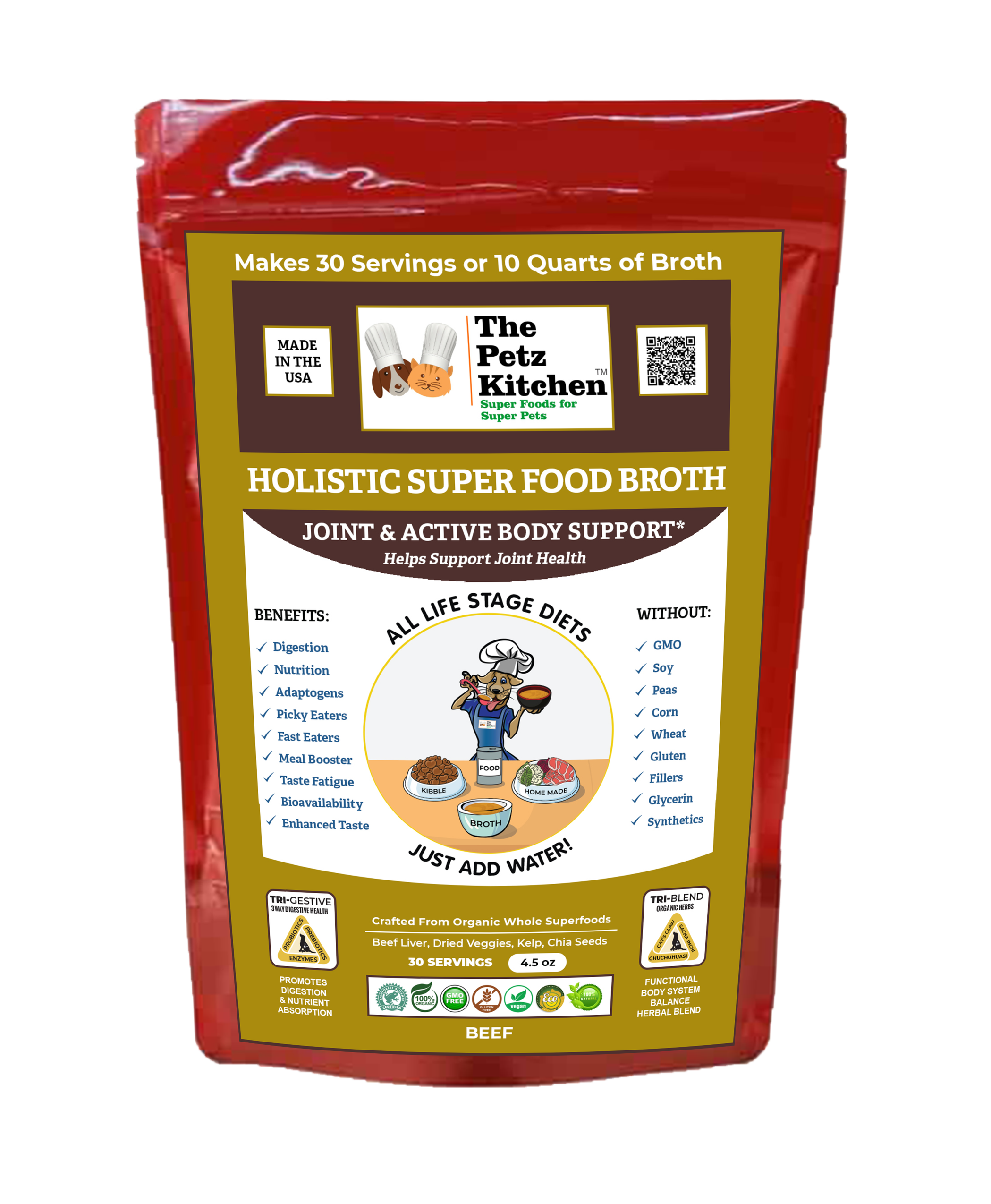 Super Food Broth Joint & Active Body Support* The Petz Kitchen Dogs & Cats* Image 1