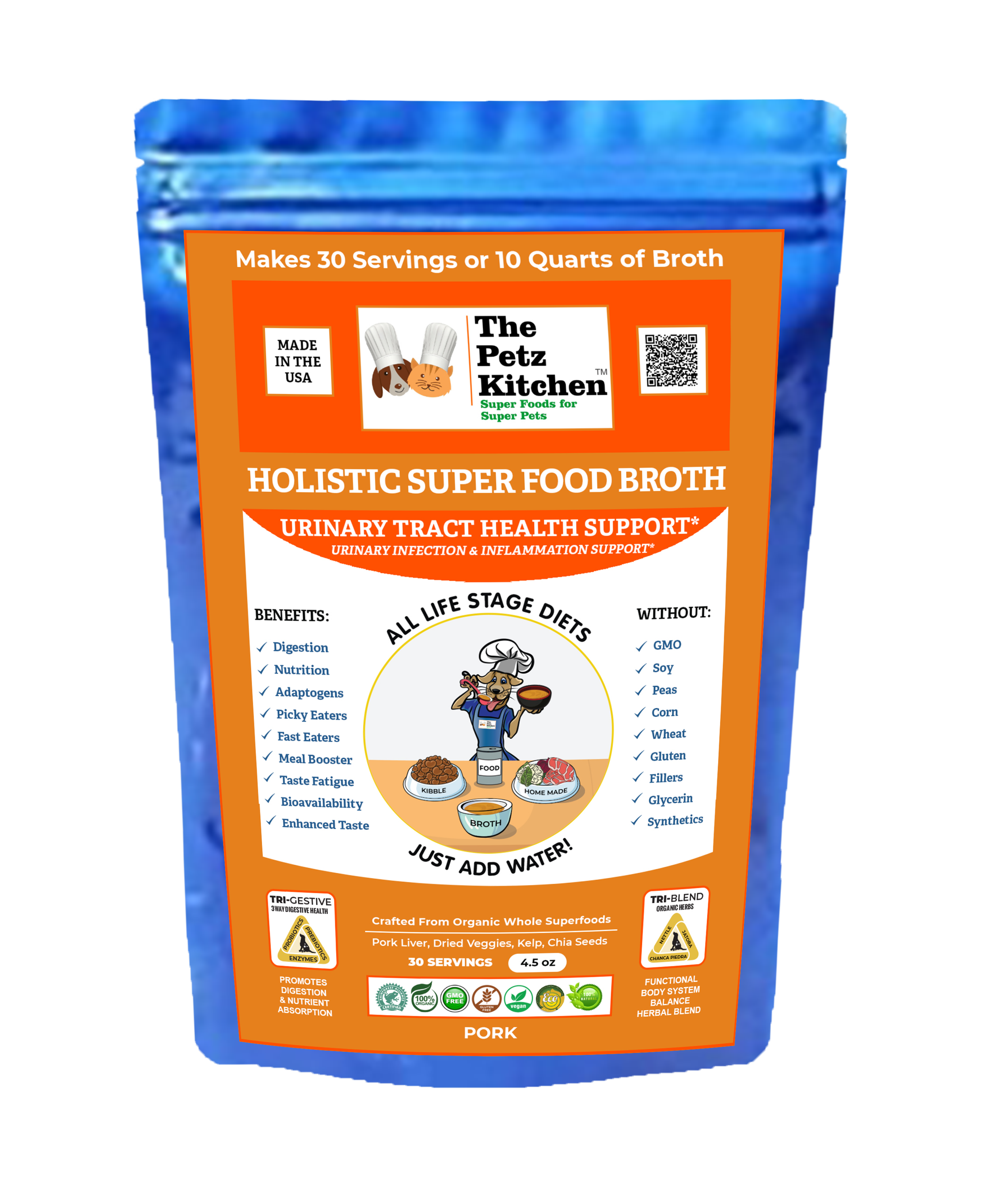 Super Food Broth Urinary Tract Health Support* The Petz Kitchen Dogs Cats Image 1