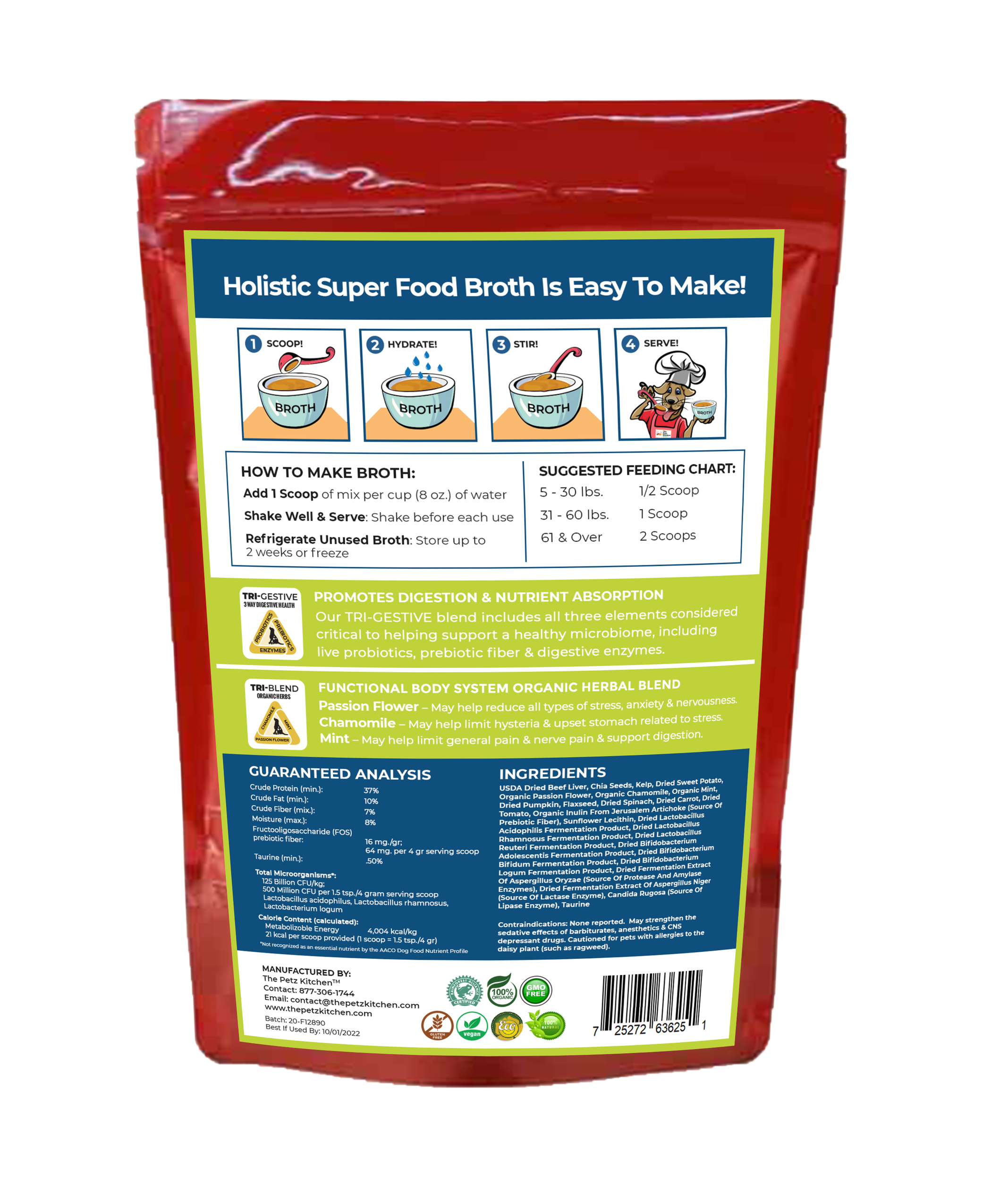 Super Food Broth Stress & Anxiety Support* The Petz Kitchen Dogs & Cats Image 1