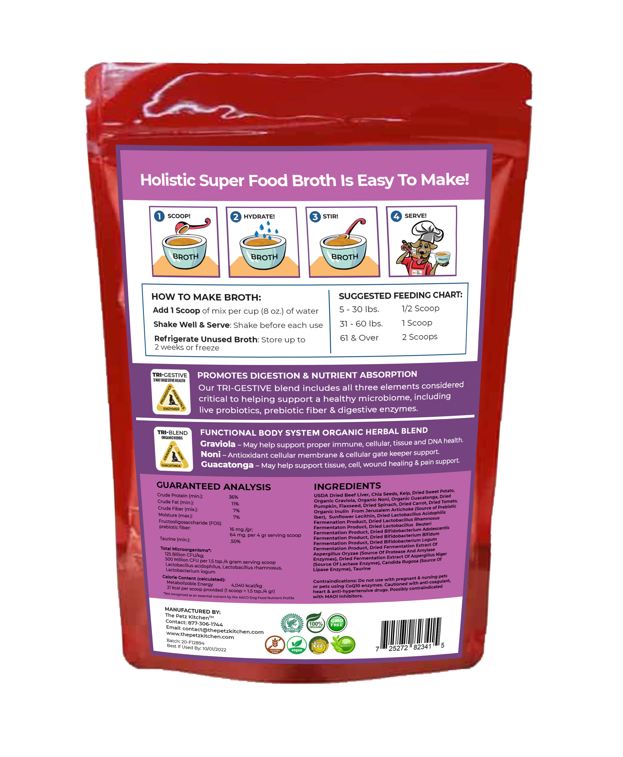 Super Food Broth Tissue & Cellular Support For Dogs* The Petz Kitchen Lipoma & Tissue Support* Image 1