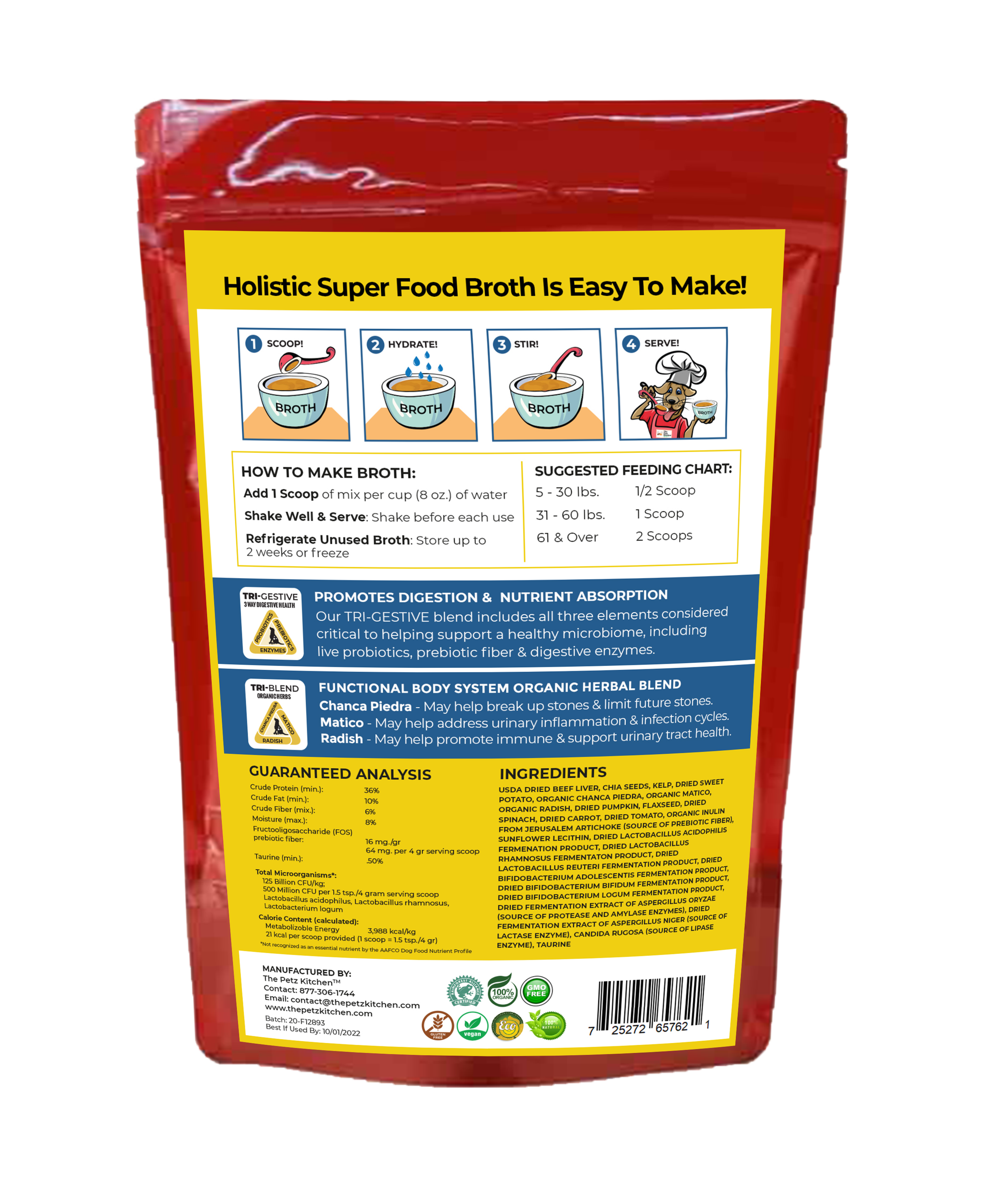 Super Food Broth Stone Breaker Support* The Petz Kitchen Dogs & Cats Image 1