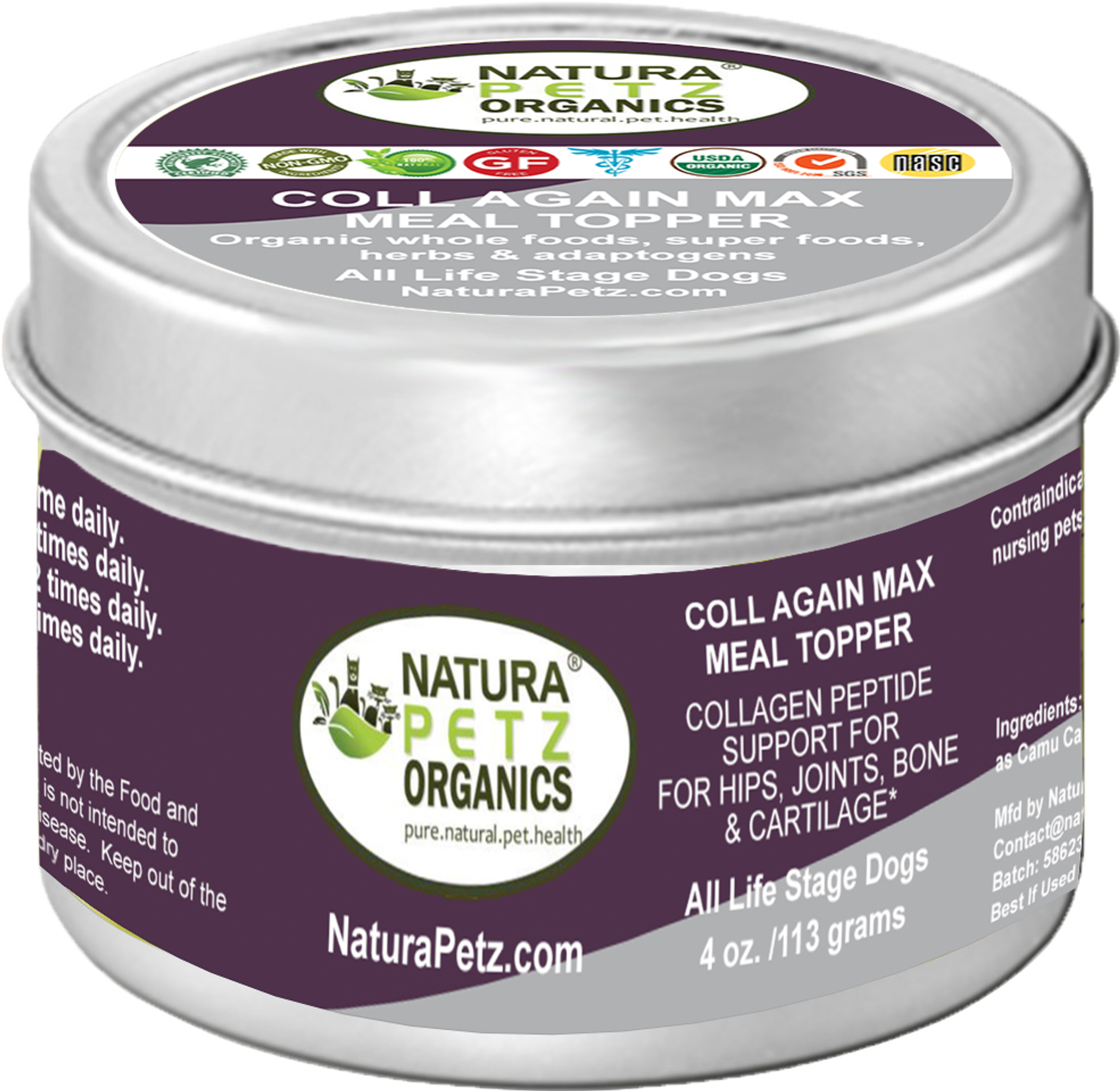 Coll Again Max Collagen Peptide Support Meal Topper* Hips, Joint, Bone & Cartilage Support* Dogs & Cats* Image 1