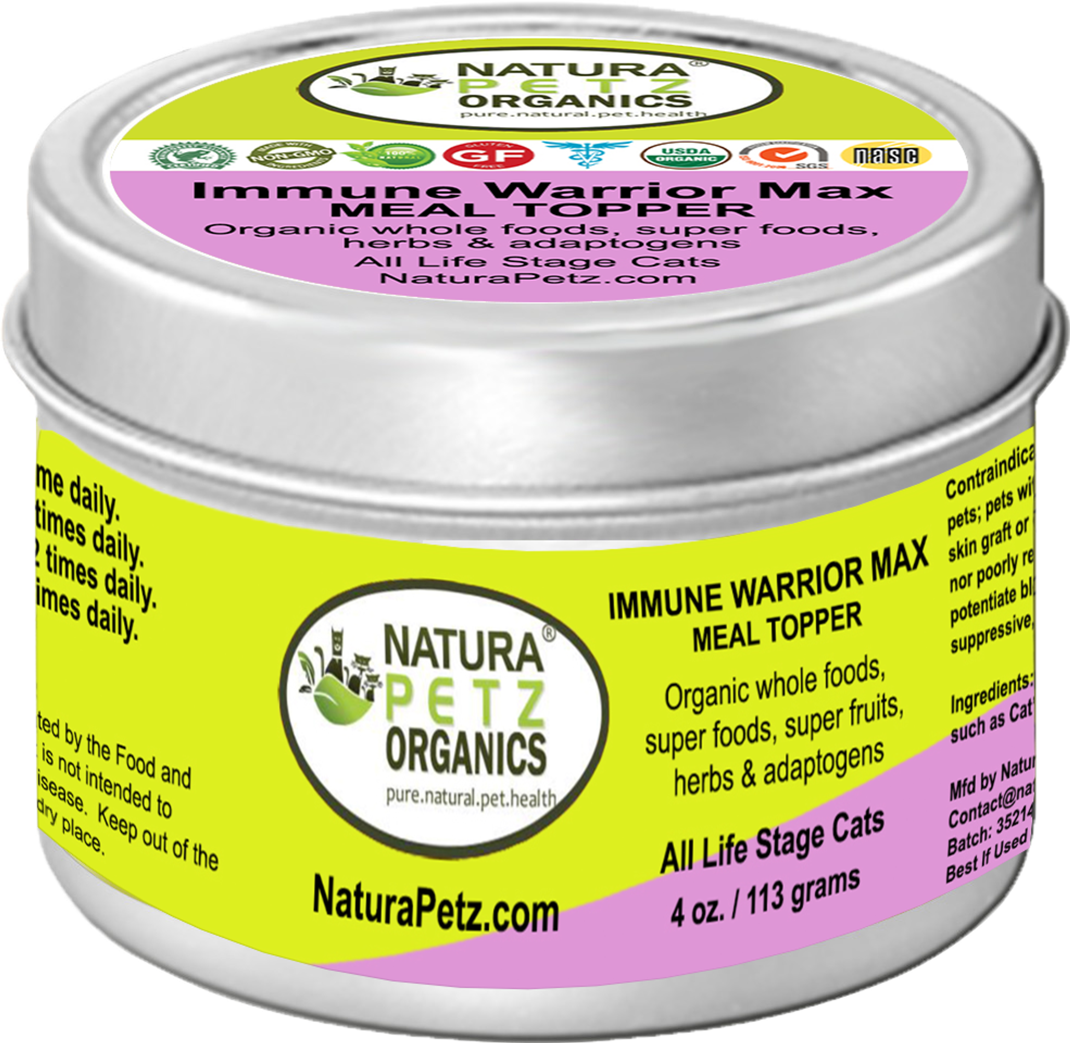 Immune Warrior Max Meal Topper* Master Blend Immune Regulator & Anti-Inflammatory Support* For  Dogs & Cats Image 1