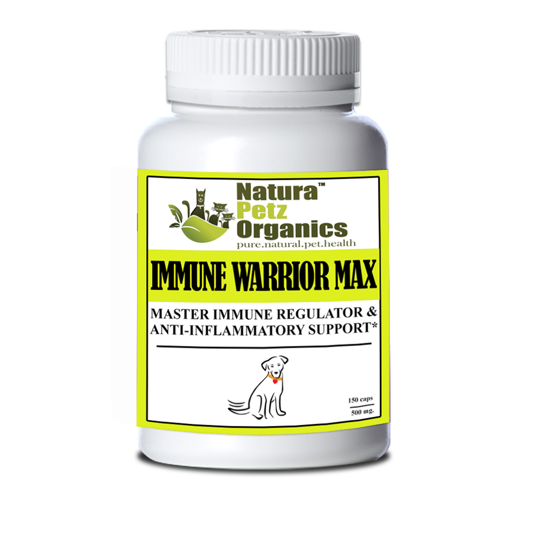 Immune Warrior Max Master Blend Capsules* Immune Regulator & Anti-Inflammatory Support* For  Dogs & Cats Image 1