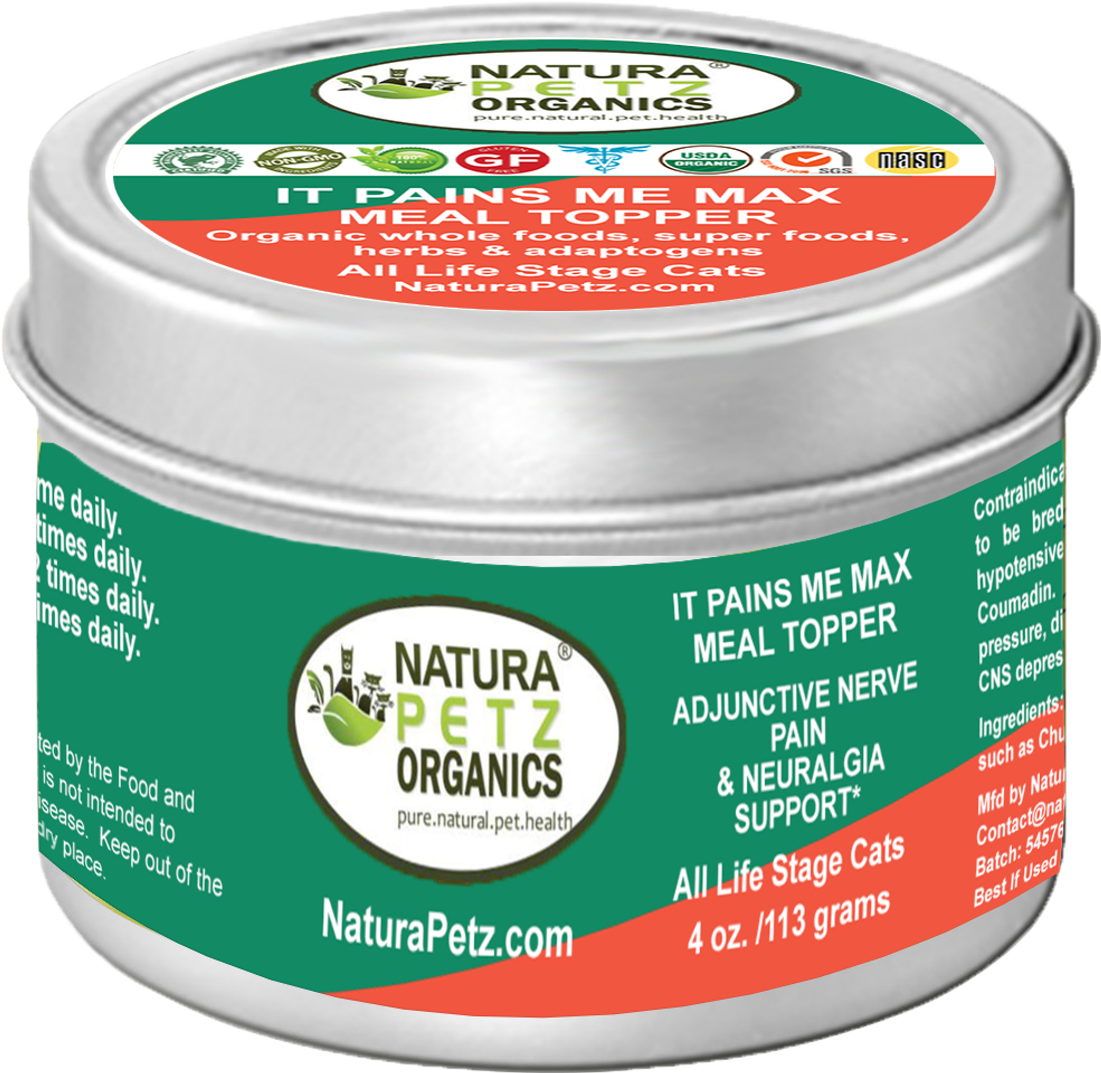 It Pains Me Max Meal Topper* Adjunctive Nerve Pain & Neuralgia Support* Dogs & Cats Image 1