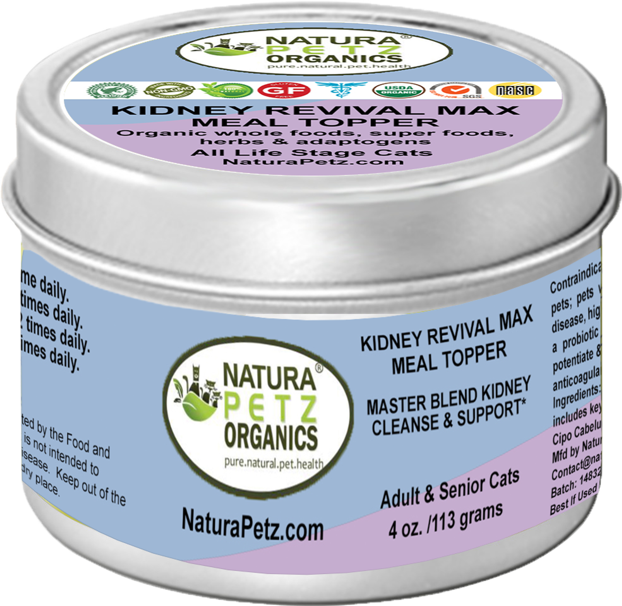 Kidney Revival Max Meal Topper* Master Blend Kidney Cleanse & Support* Adult And Senior Dogs & Cats* Image 1