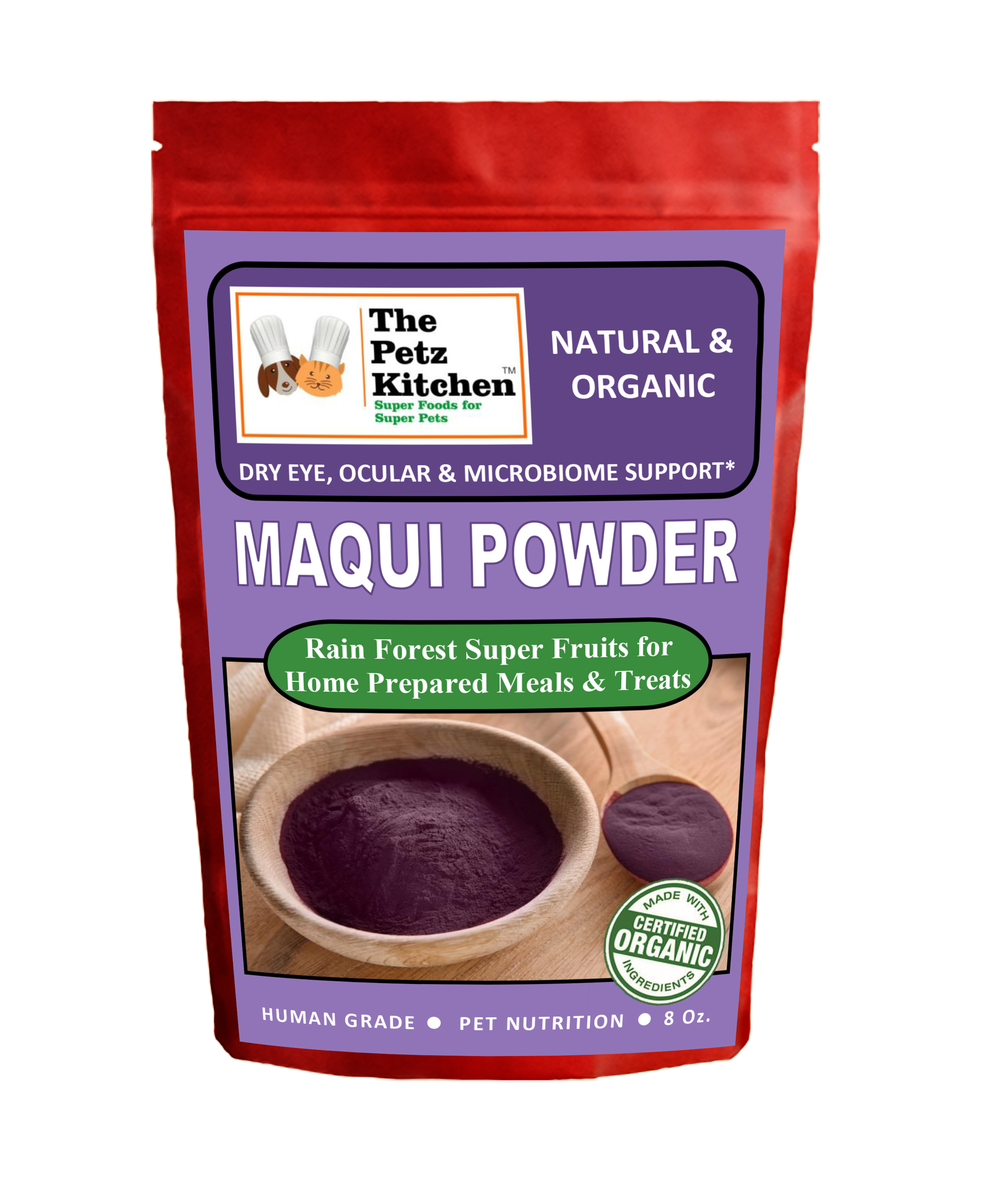 Maqui Berry Powder - Dry Eye Ocular & Microbiome Support* Organic The Petz Kitchen Dog & Cat Holistic Super Foods* Image 1