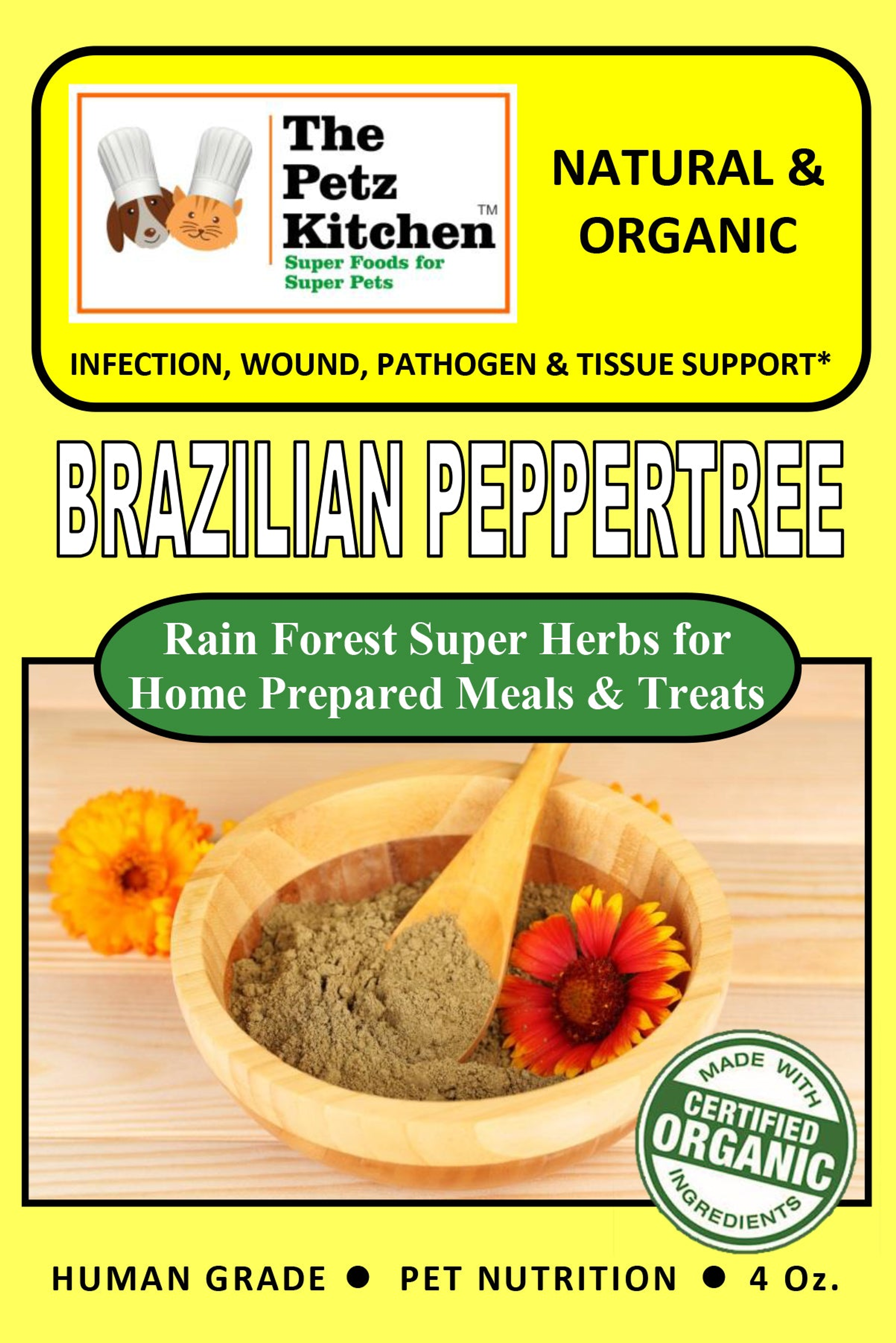 Brazilian Peppertree - Infection, Wound, Pathogen & Tissue Support* The Petz Kitchen For Dogs & Cats* Image 1