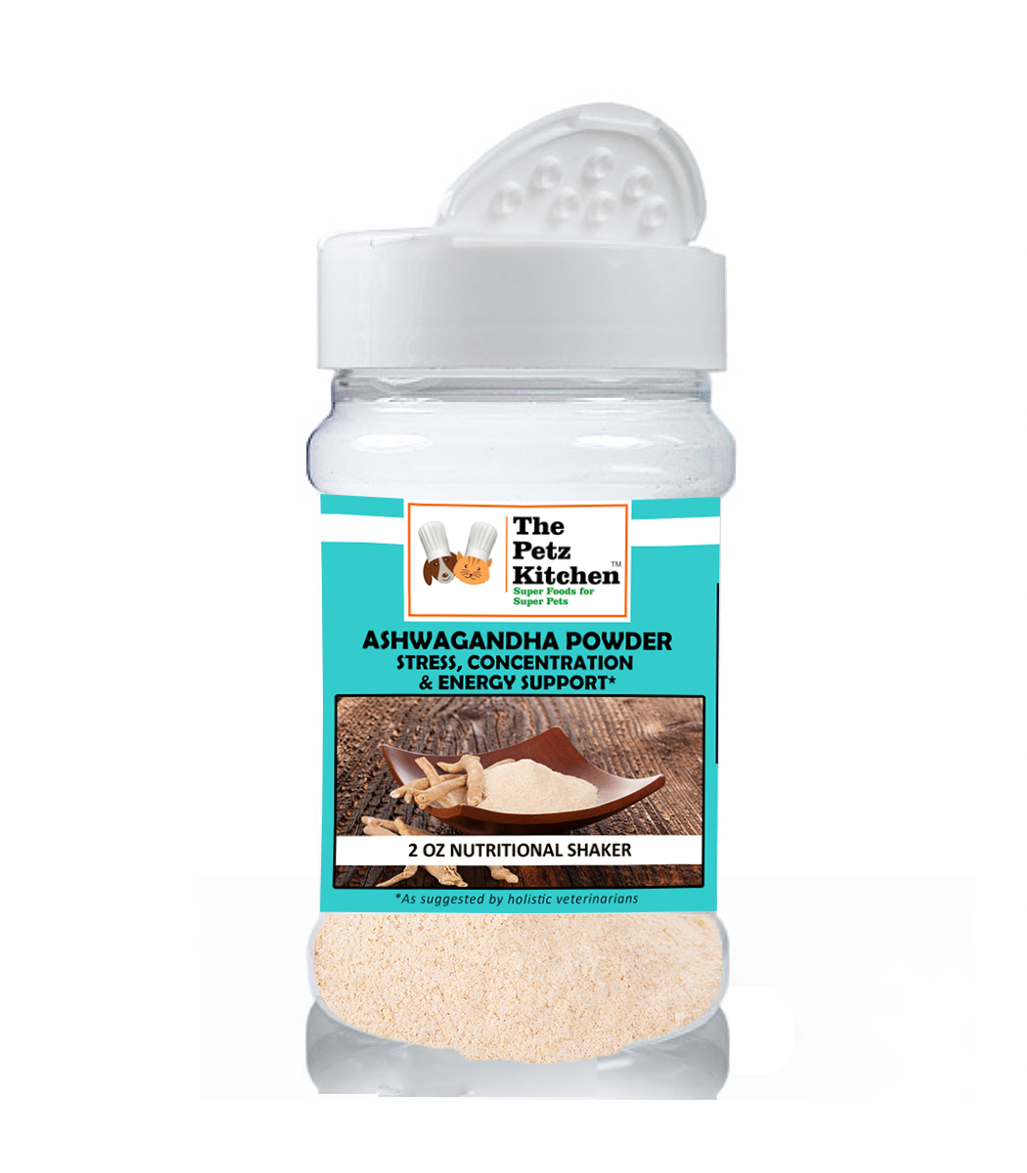 Ashwagandha Powder - Stress, Concentration & Energy Support*  The Petz Kitchen Dogs Cats Image 1
