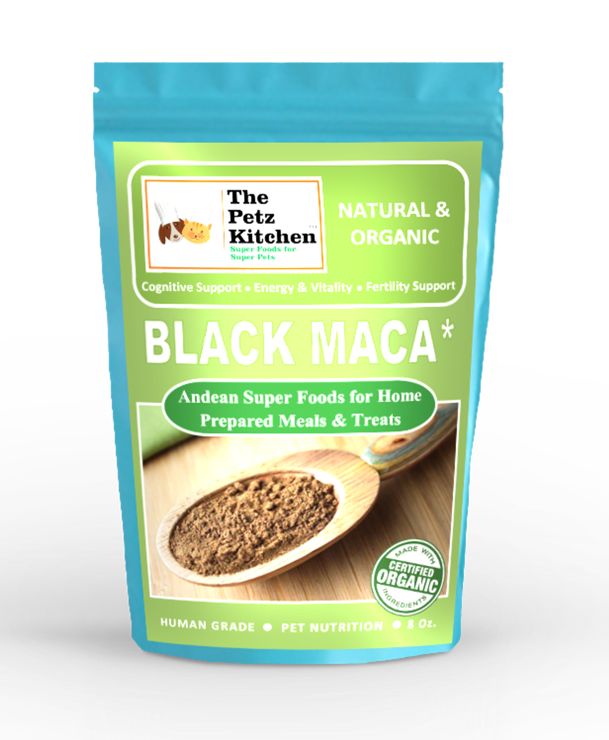 Black Maca - Cognitive Energy & Fertility Support* The Petz Kitchen - Organic & Human Grade Ingredients For Home Prepared Meals & Treats Image 1
