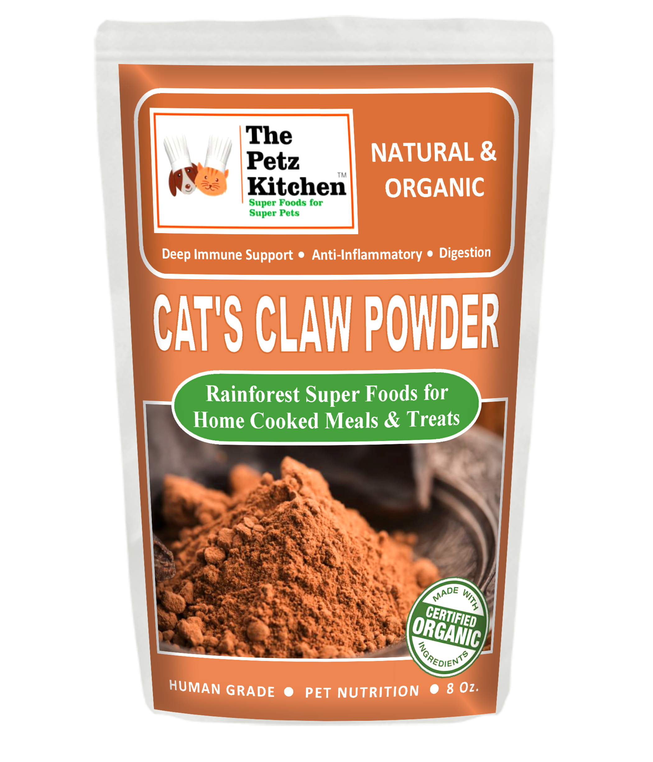 Cat'S Claw Powder Immune & Inflammation Support* The Petz Kitchen Organic & Human Grade Ingredients For Home Prepared Meals & Treats Image 1