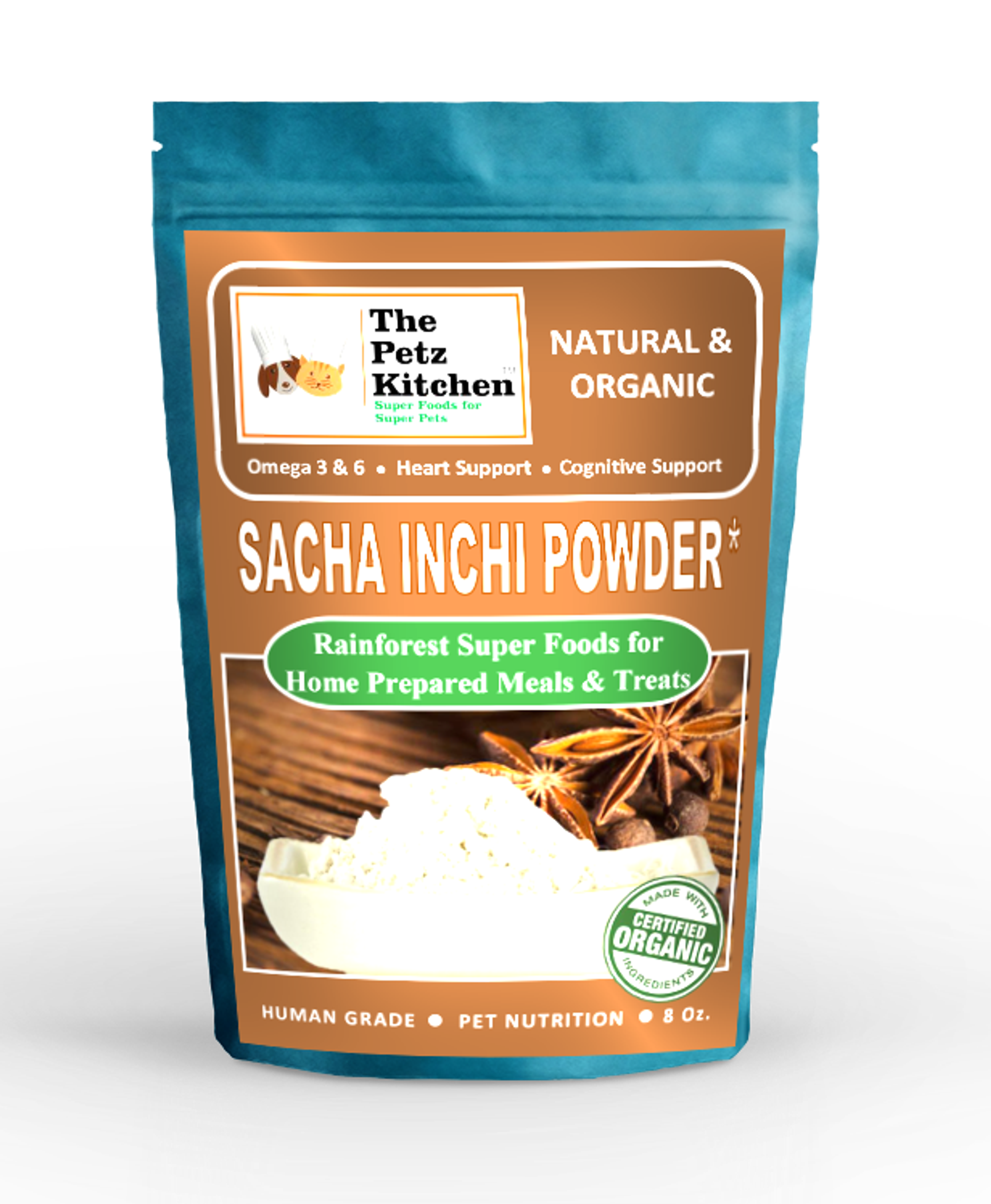 Sacha Inchi Omega 3 & 6 Digestive Support The Petz Kitchen- Organic & Human Grade Ingredients For Home Prepared Meals & Treats Image 1