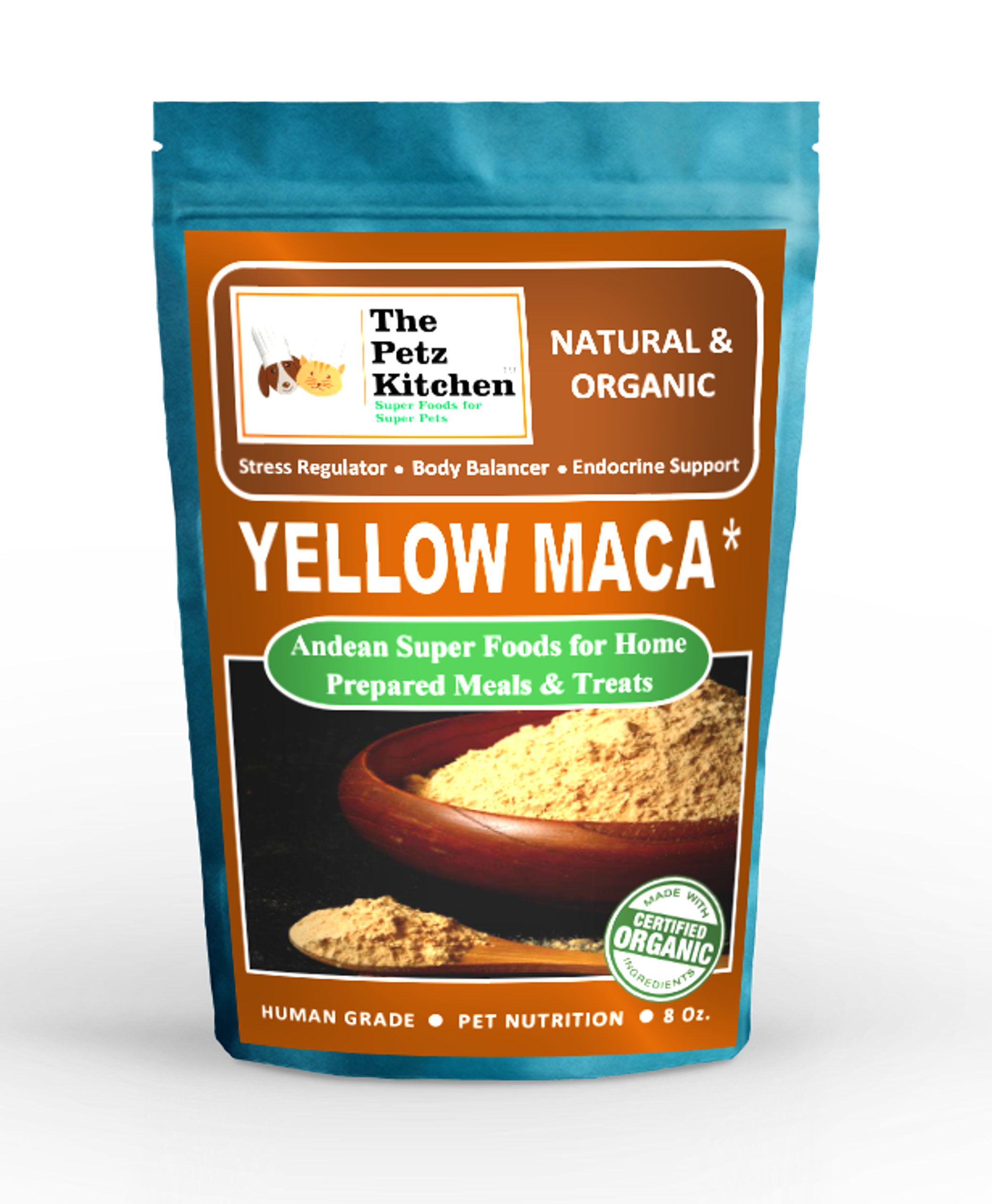 Yellow Maca* Complete Protein & Cognitive & Glandular Support* The Petz Kitchen Organic & Human Grade Ingredients For Home Prepared Meals & Treats* Image 1