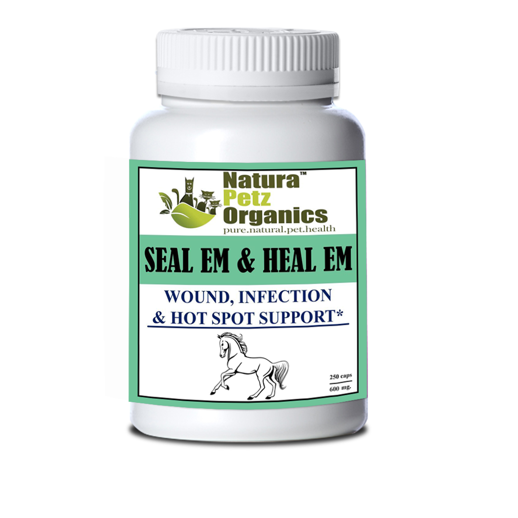 Seal Em & Heal Em Capsules Equine- Wound, Infection Ulcer Bite Bleeding & Hot Spot Support* Image 1