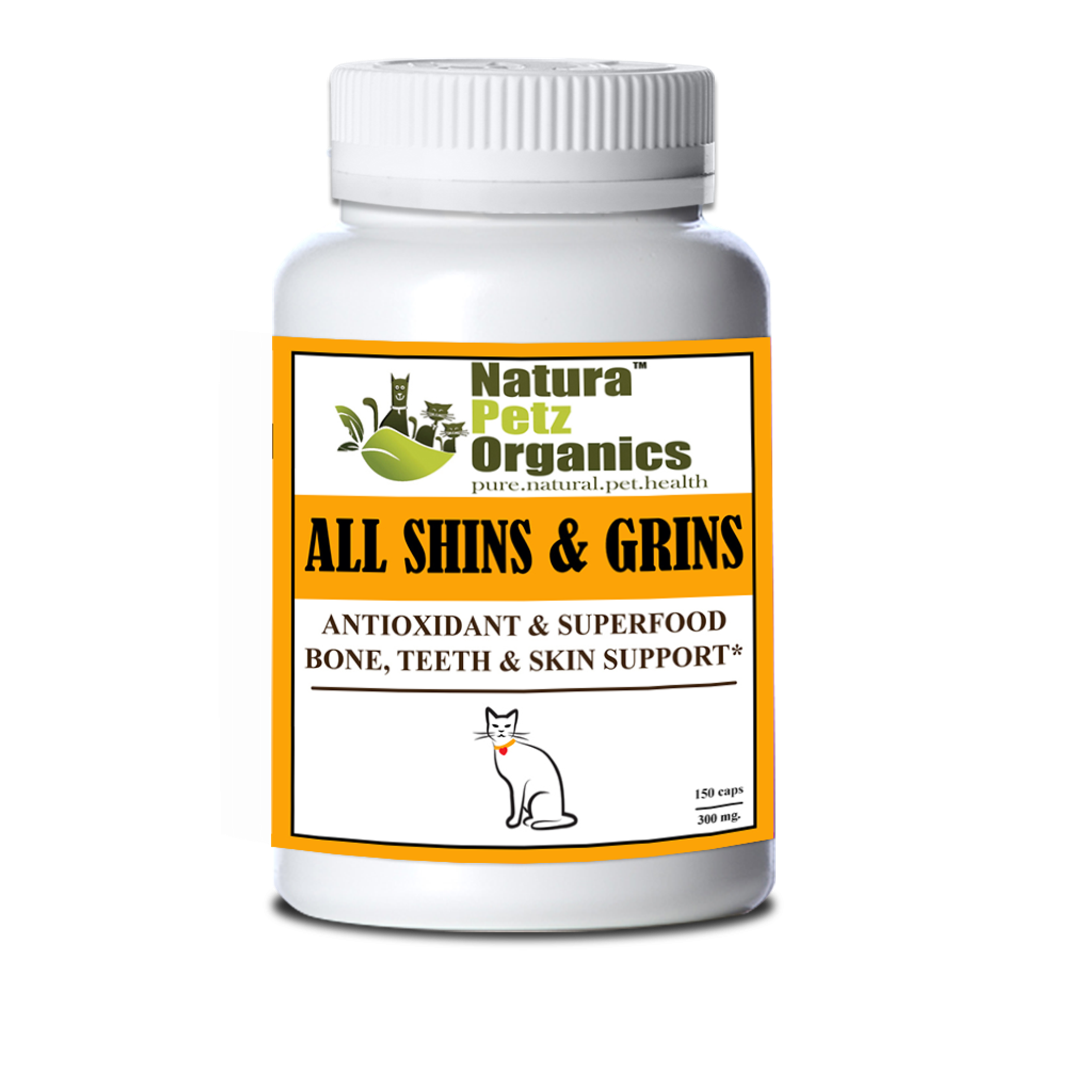 All Shins & Grins Capsules - Antioxidant Super Food Bone, Eye, Teeth & Skin Support Dog & Cat* Image 1