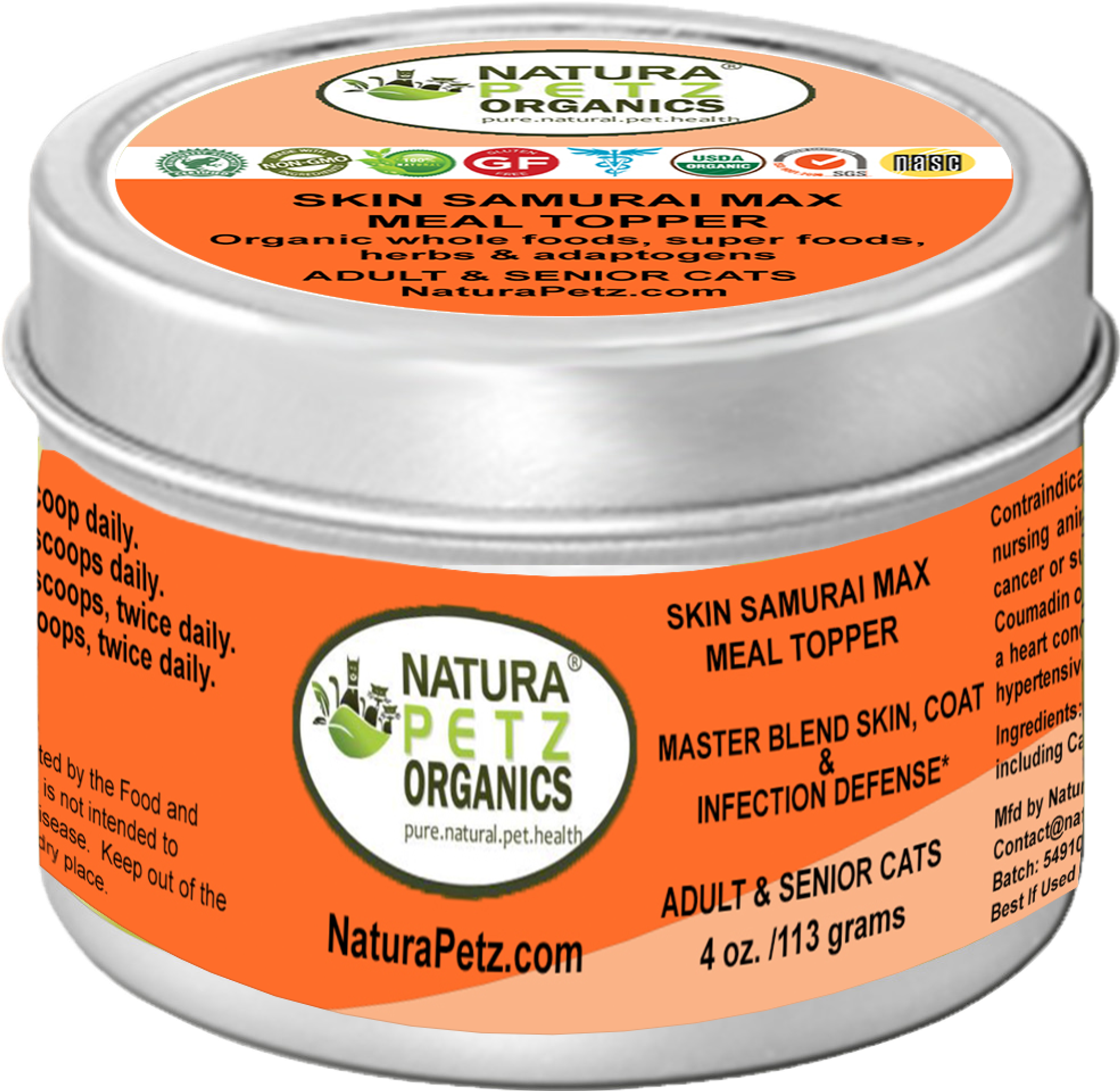 Skin Samurai Max Meal Topper - Master Blend Skin, Coat & Infection Defense For Dogs & Cats* Image 1
