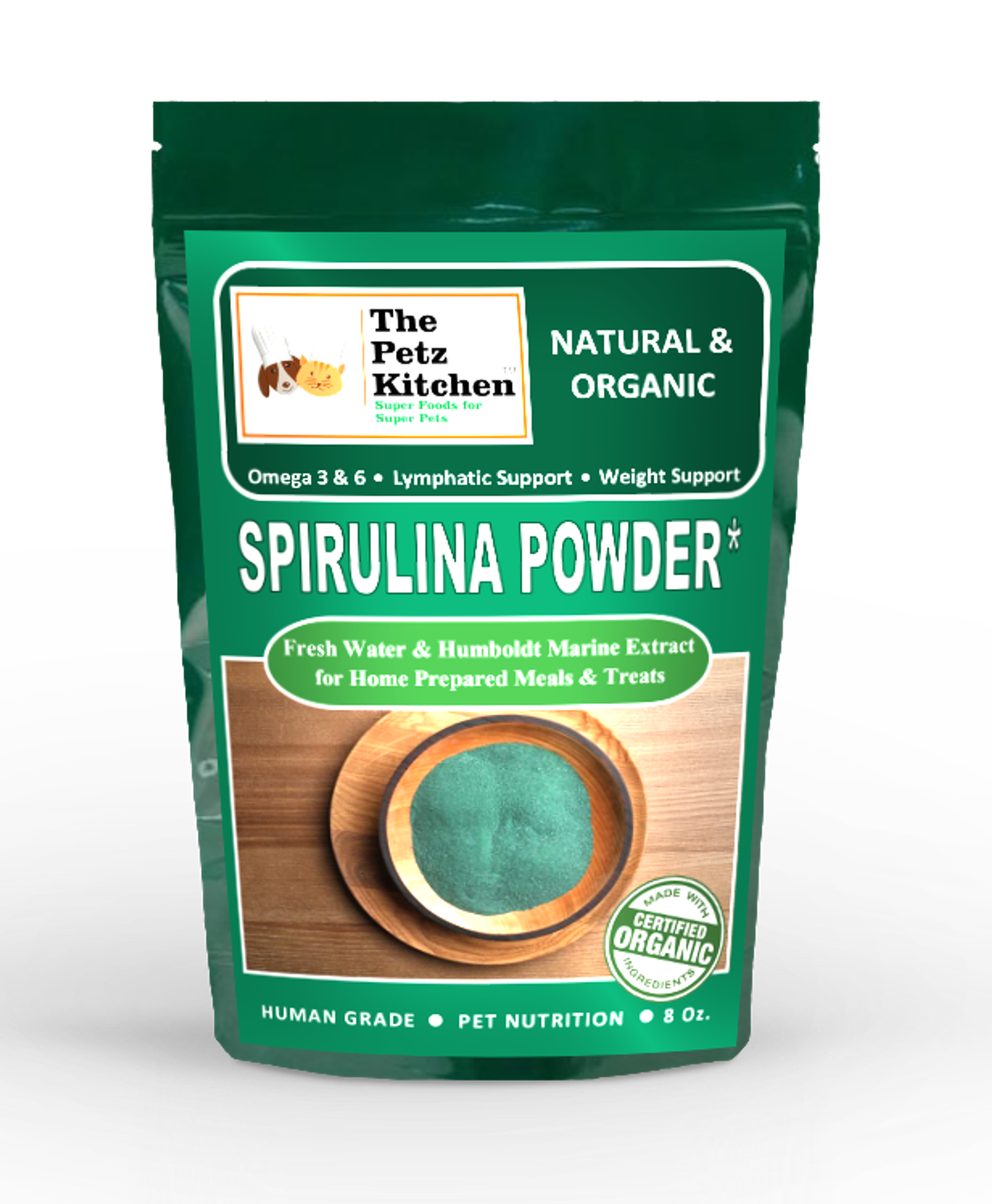 Spirulina* Omega 3 & 6 Lymphatic, Weight & Probiotic Immune Support* The Petz Kitchen Image 1