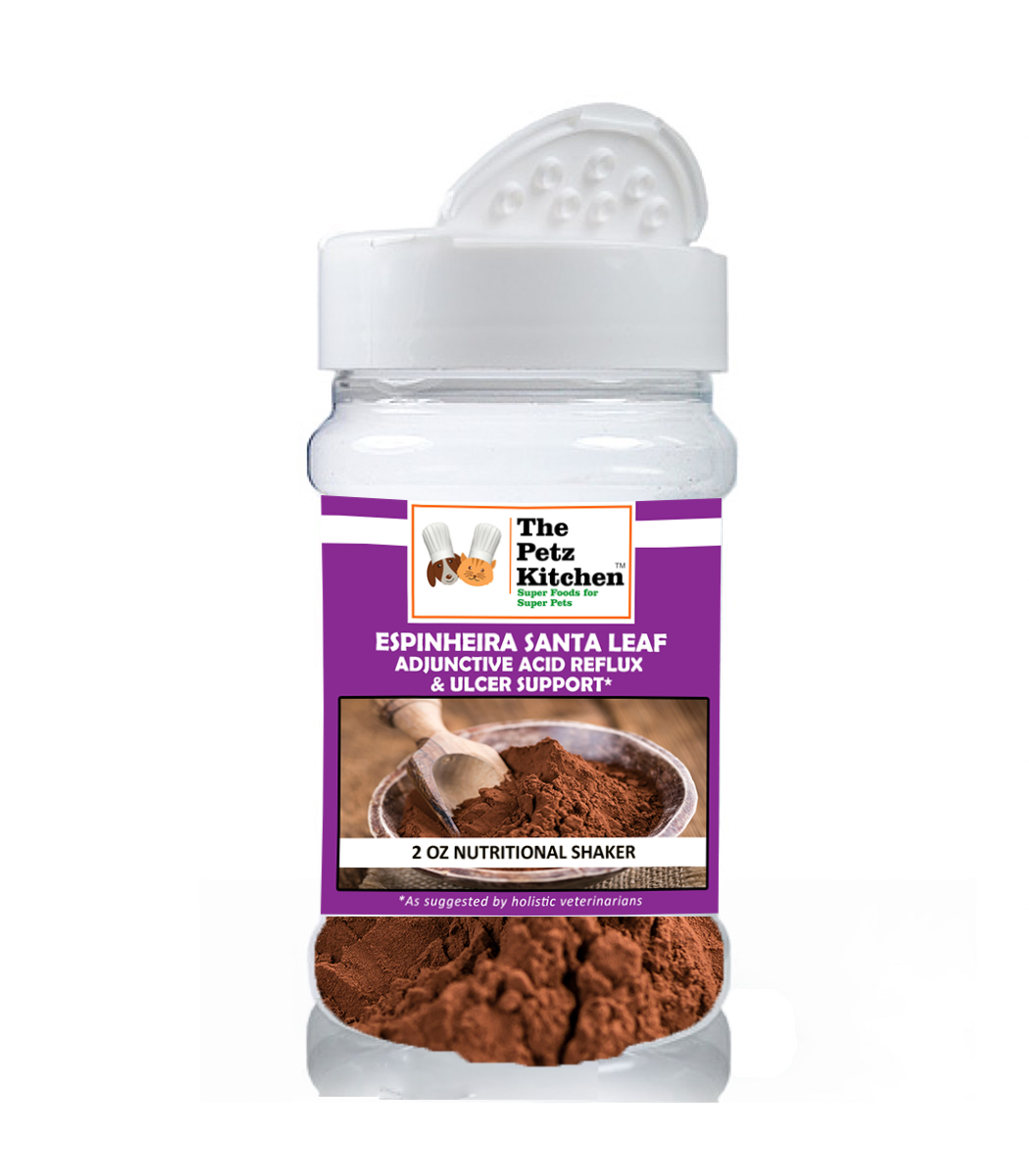 Espinheira Santa Leaf - Adjunctive Acid Reflux & Ulcer Support* The Petz Kitchen For Dogs And Cats* Image 1