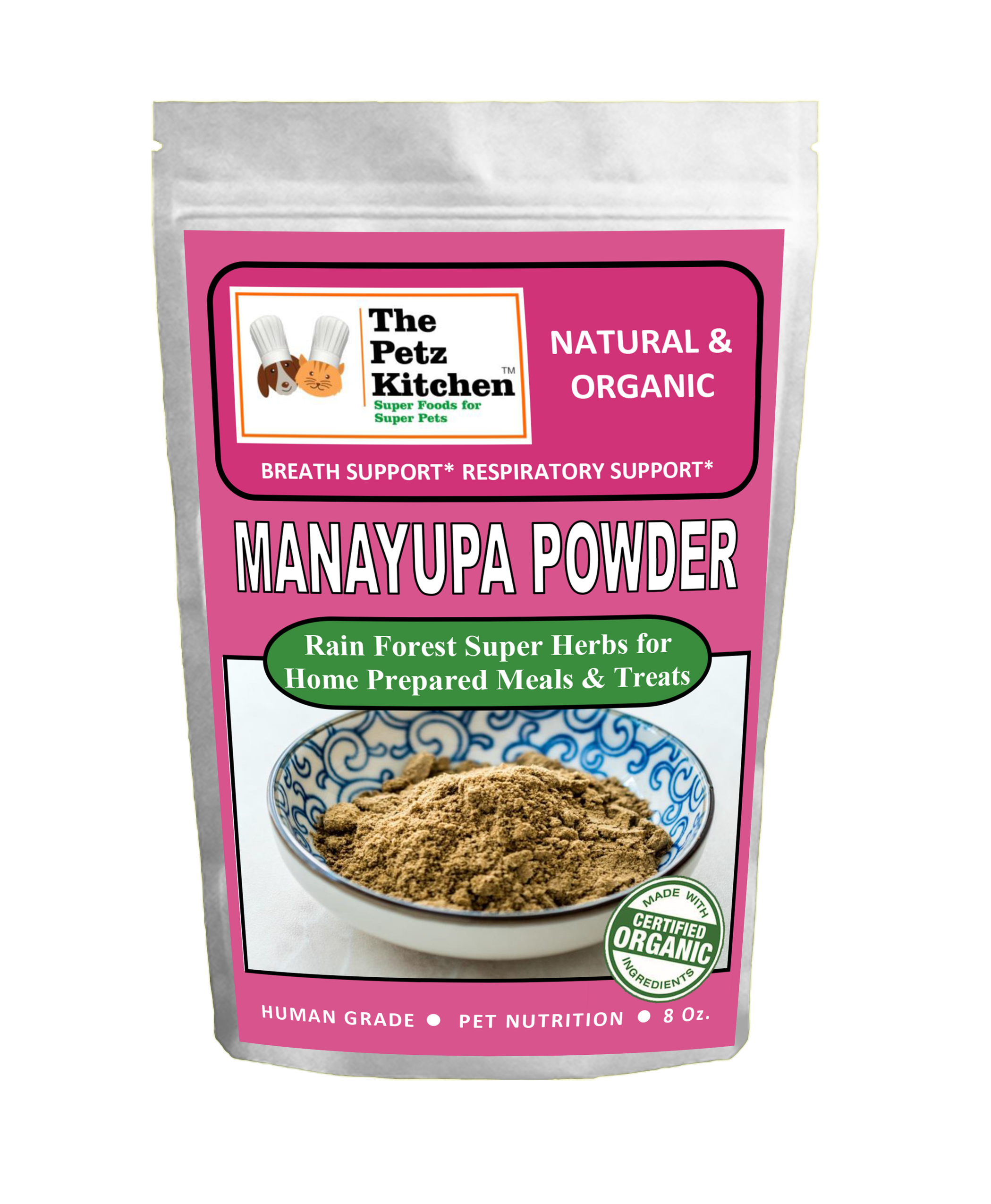 Manayupa Powder - Breath Support & Respiratory Support* The Petz Kitchen For Dogs & Cats* Image 1