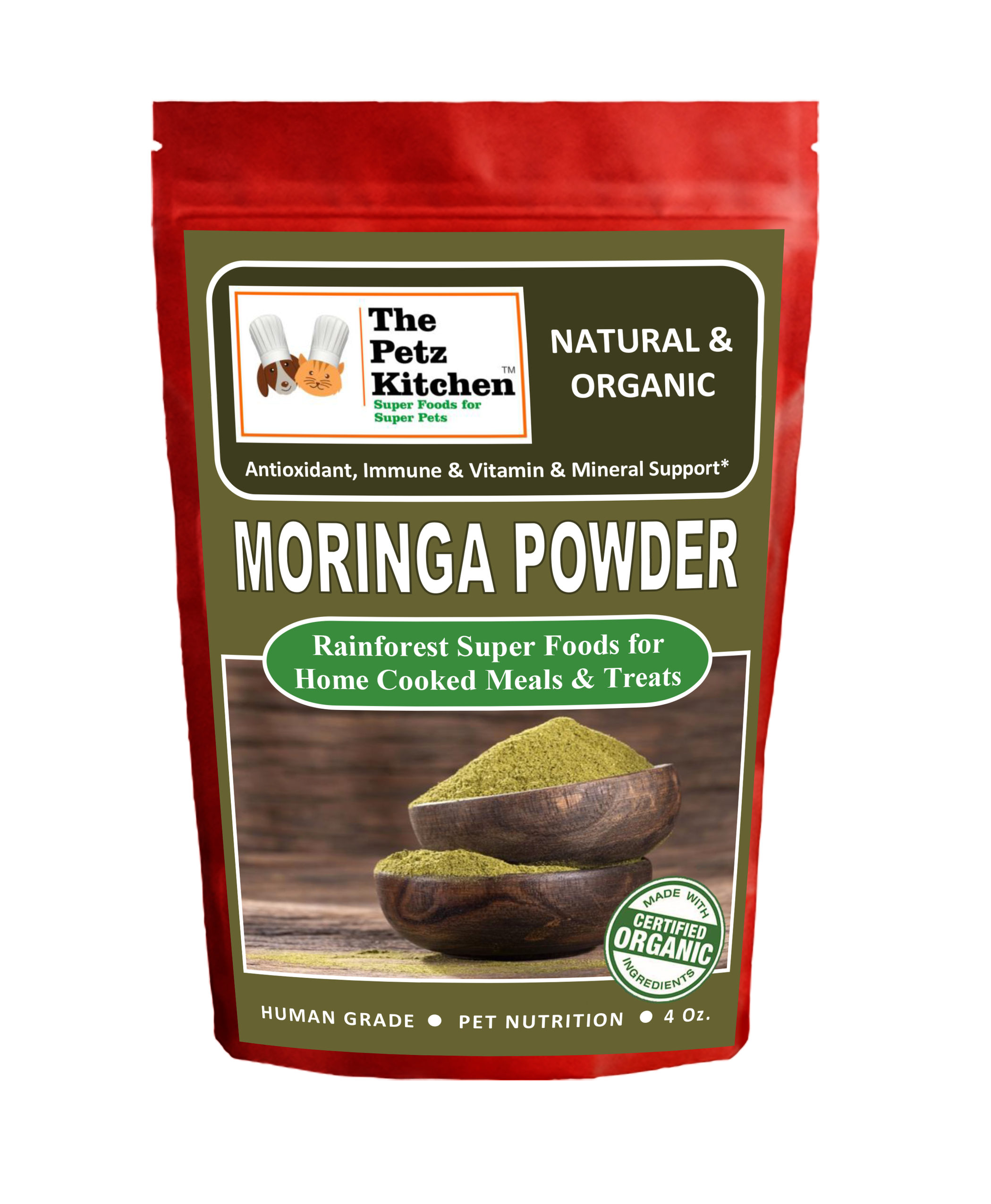 Moringa Leaf Powder Organic Antioxidant Vitamin & Mineral Support* The Petz Kitchen Super Foods Image 1