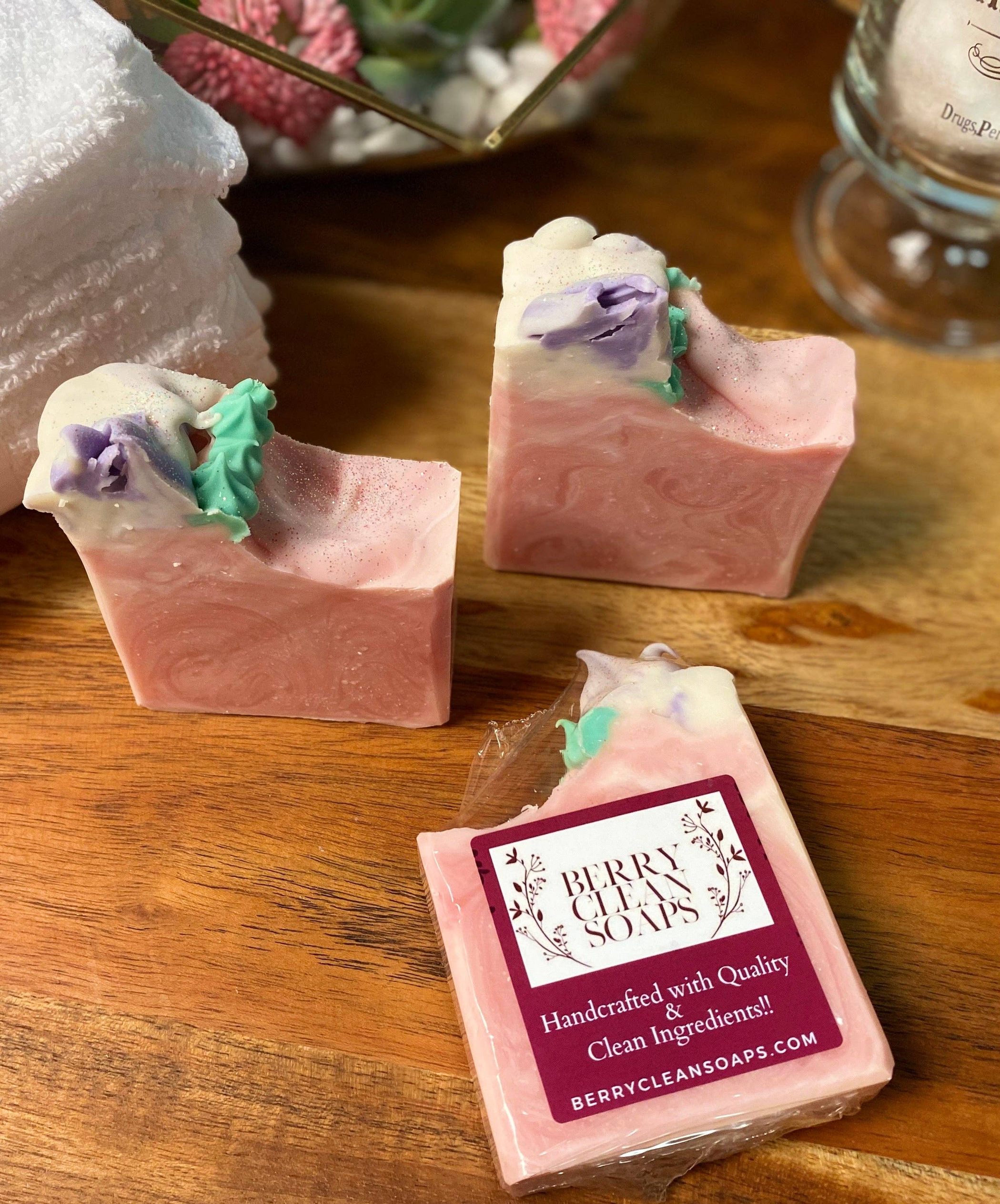 Soap Bathing Experience Cherry Scent Handmade Unique Aesthetic Icing Top