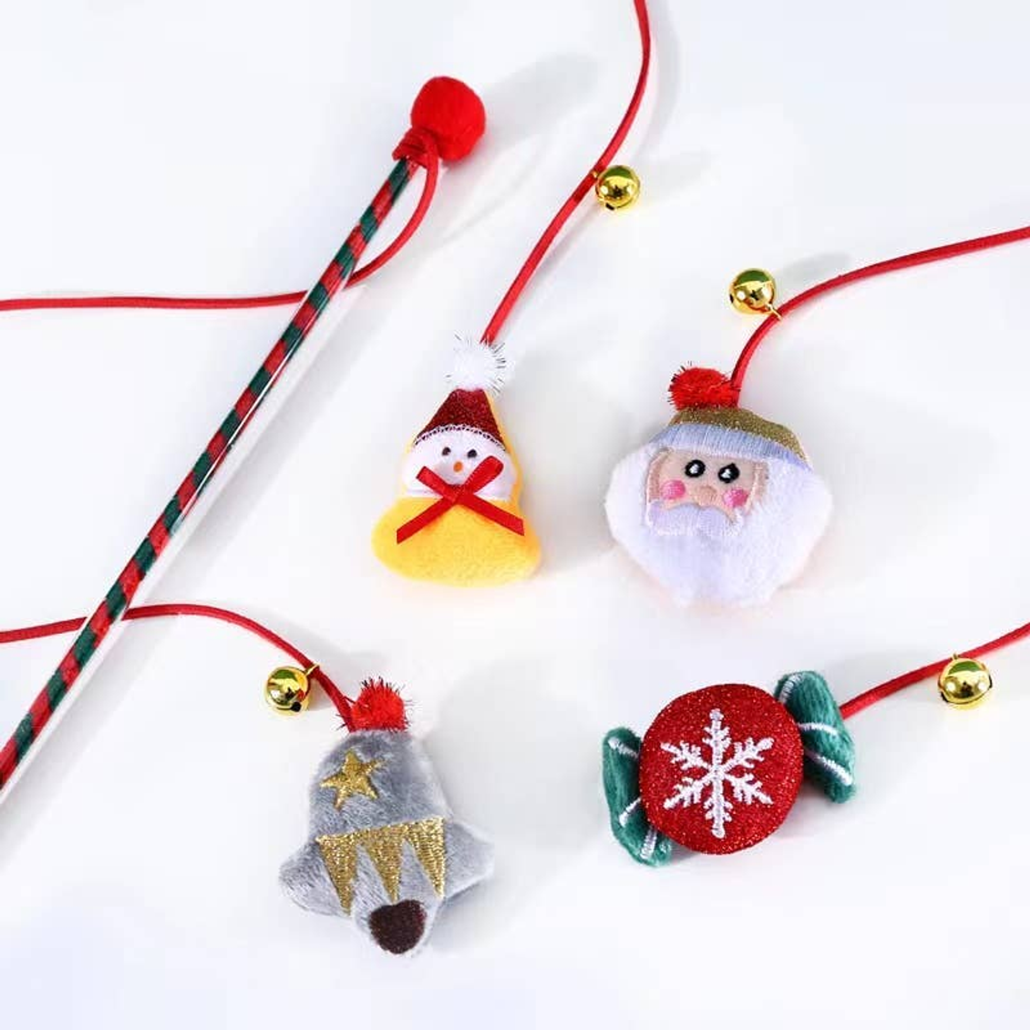 Plush Pet Toy for Cats Snuggle Kick Lick Roll Soft Material Christmas Santa Claus Shape