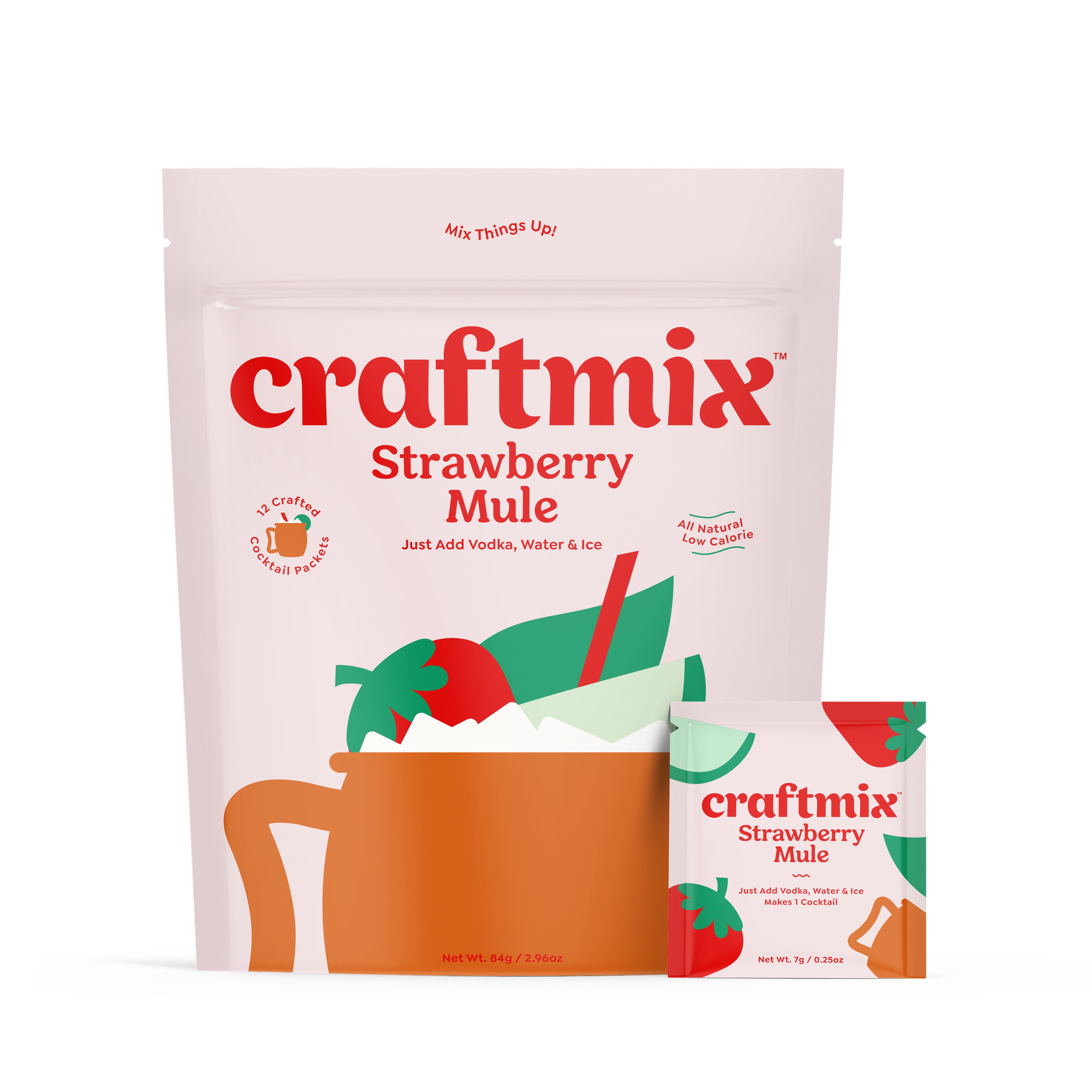 Cocktail Mixer Craftmix Strawberry Ginger Lime Natural Ingredients Low Sugar Low Calorie Vegan