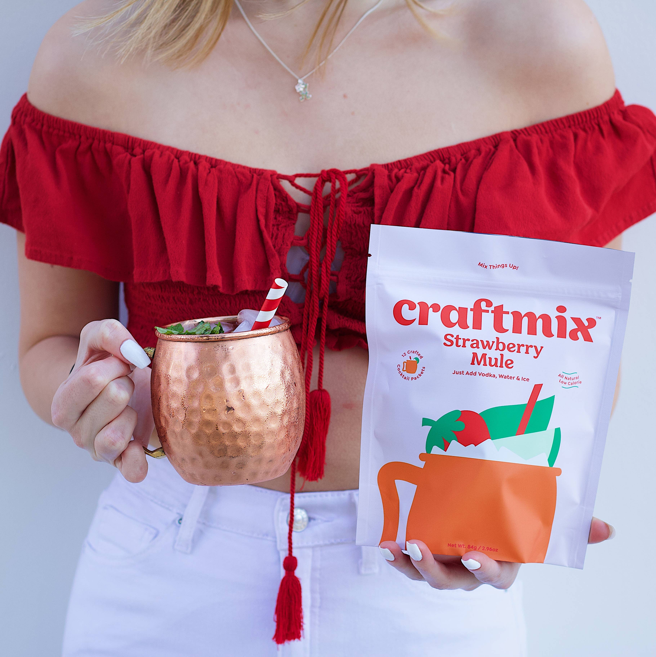 Cocktail Mixer Craftmix Strawberry Ginger Lime Natural Ingredients Low Sugar Low Calorie Vegan
