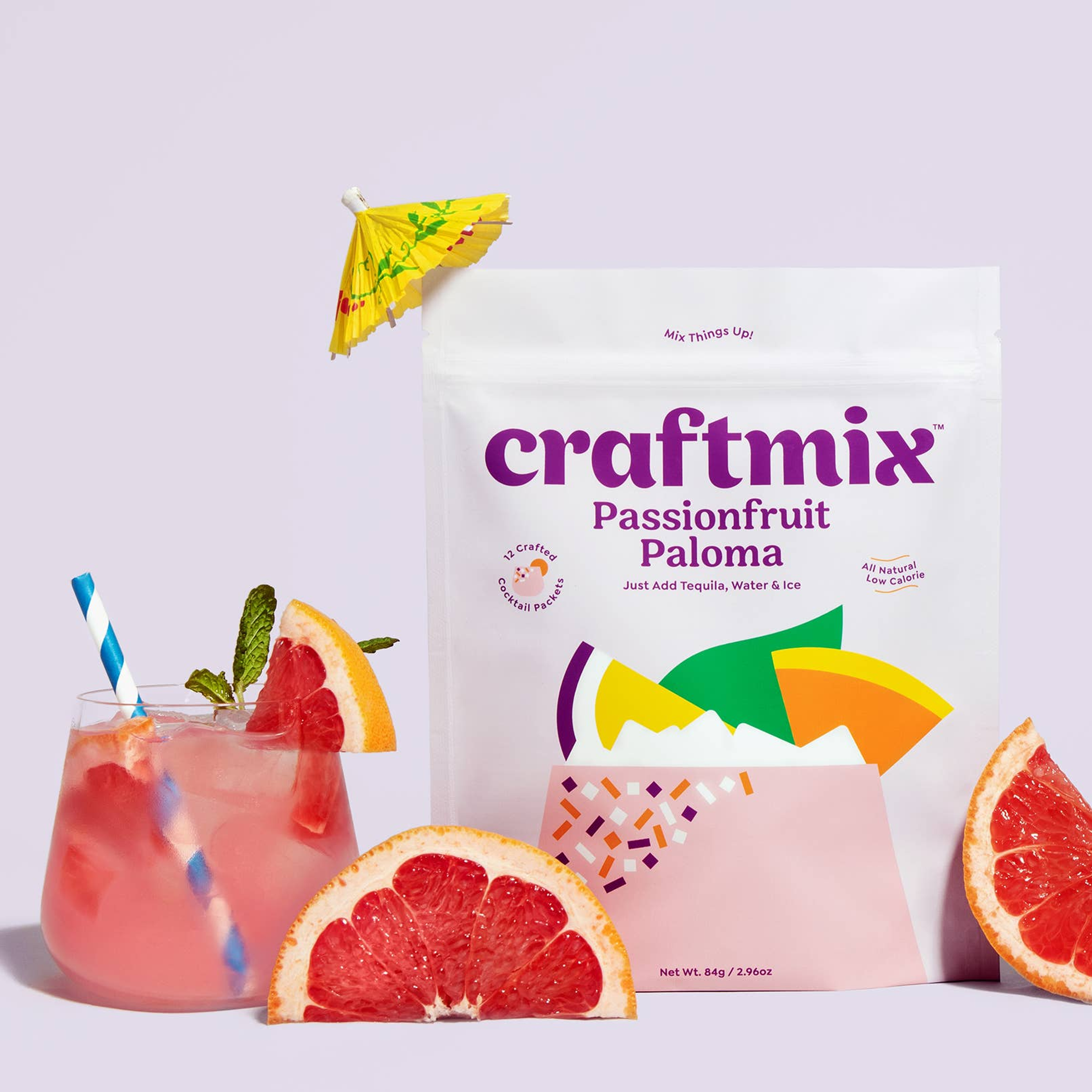 Cocktail Mixer Passionfruit Grapefruit Low Sugar All Natural Vegan 1 Packet