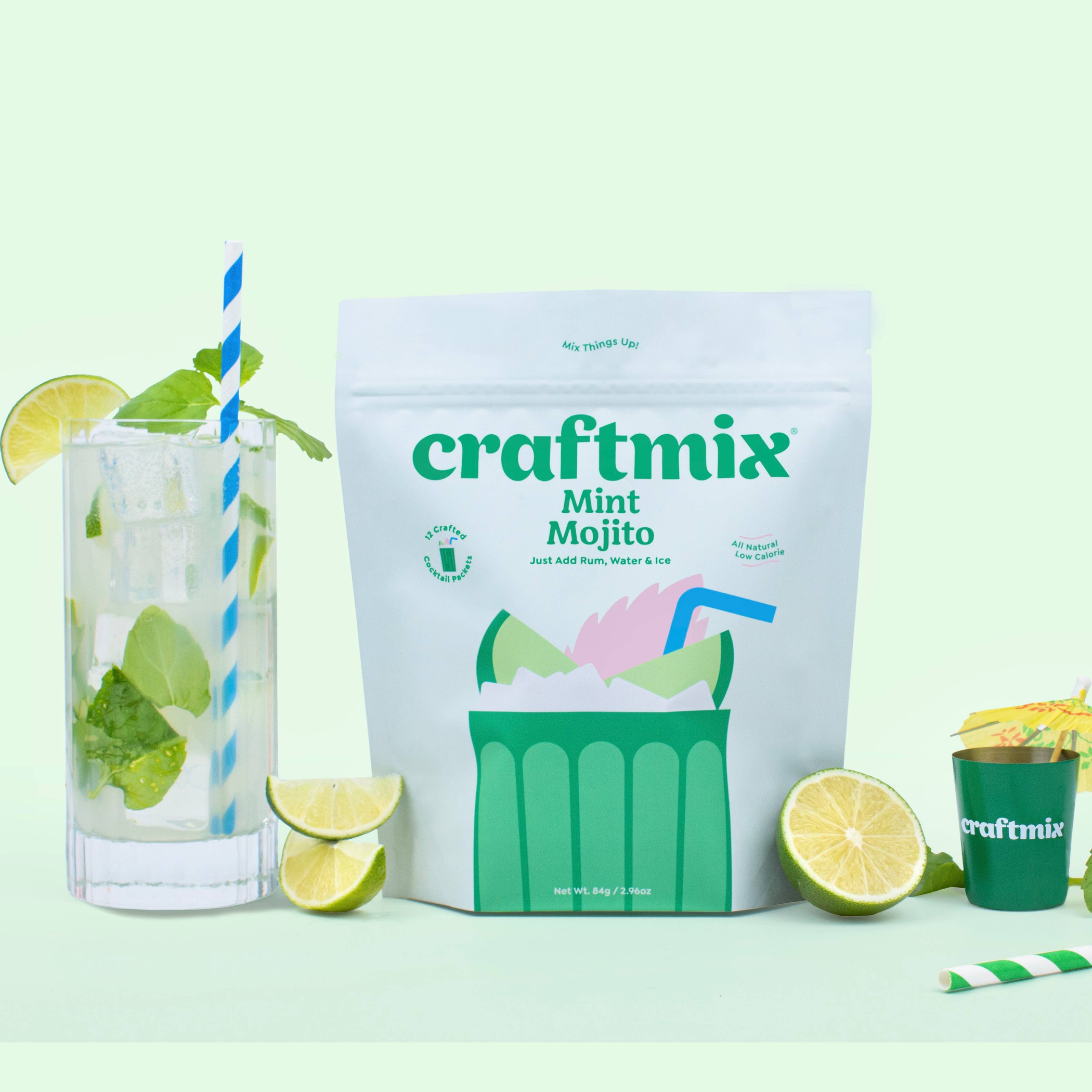 Mixer Mojito Cocktail Mocktail Craftmix All Natural Low Sugar Gluten Free Vegan For On The Go Use 1 Packet Makes 1 Drink
