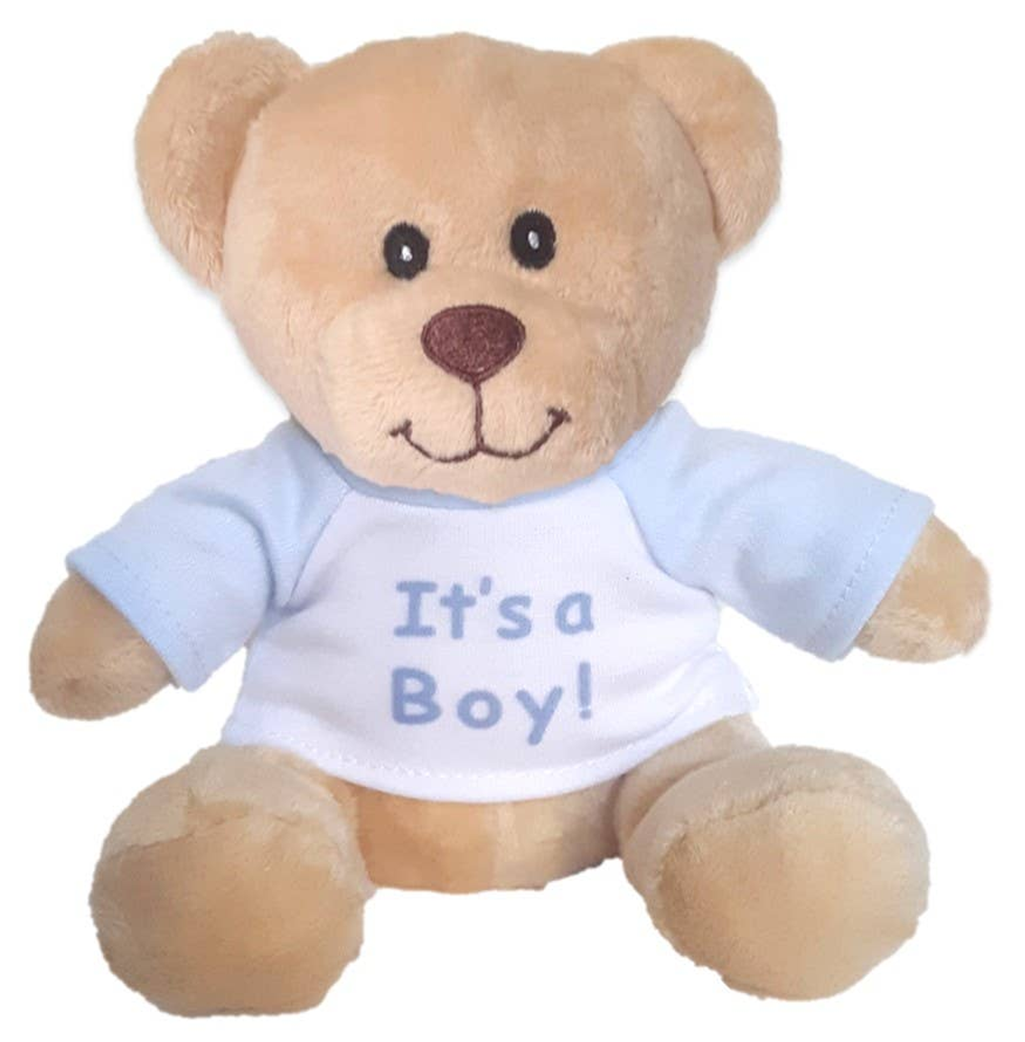 Teddy Bear Gender Reveal Soft Plush Adorable 6 Inch Baby Blue Shirt Cute Comfort Childrens Toy