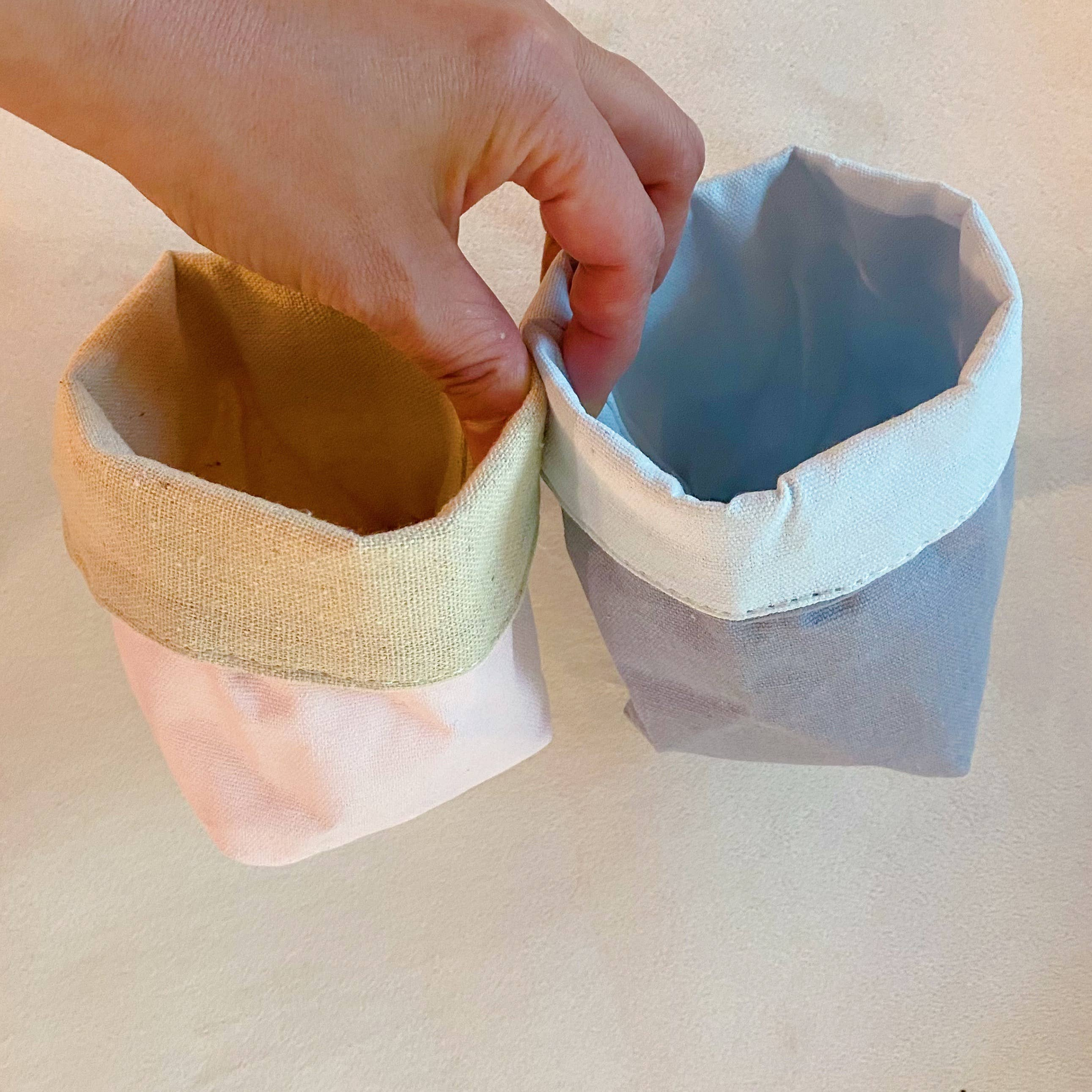 Plant Cover Reversible Burlap and Canvas Small Indoor Pots Approximately 4 Inches Cute Desk Pencil Holders