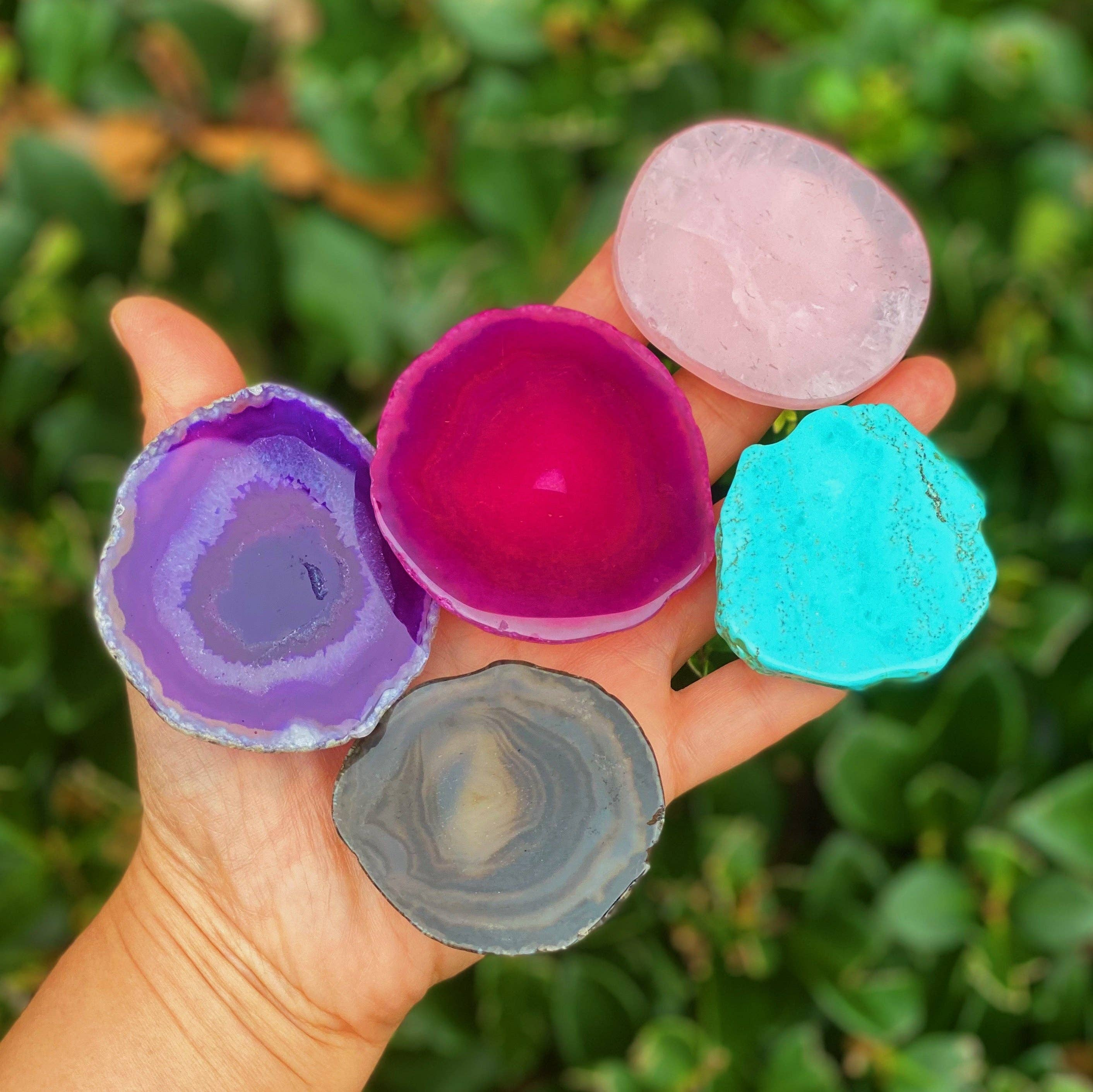 Phone Grip Mobile Phone and Tablet Grip Natural Stone Slice Irregular Round or Oval Shape 2 inch to 2.5 inch Diameter Smoothed Edges