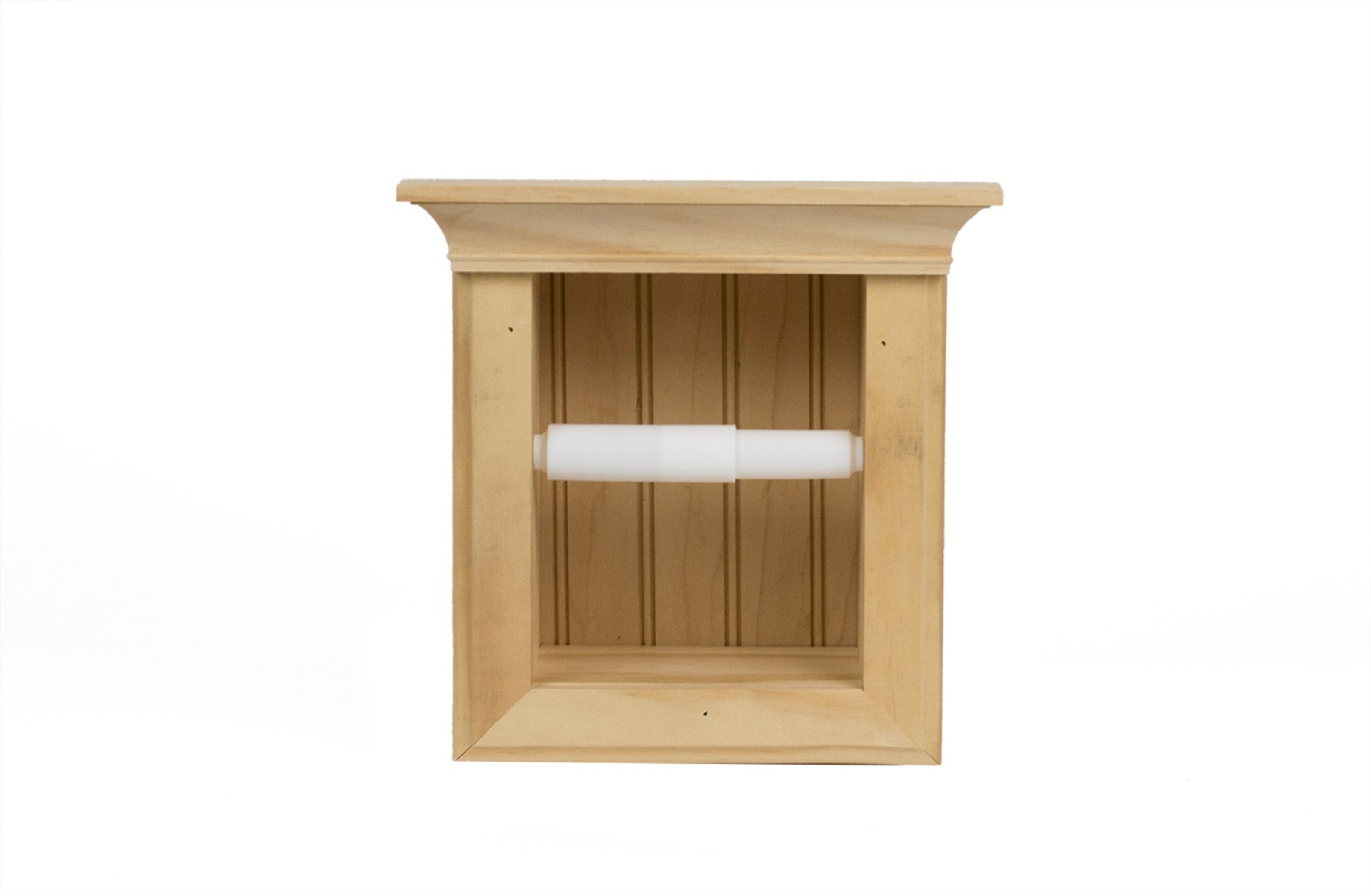Toilet Paper Holder Recessed Solid Wood Handcrafted Unfinished Pine Installation Easy Size Compatible Standard 2x4 Walls