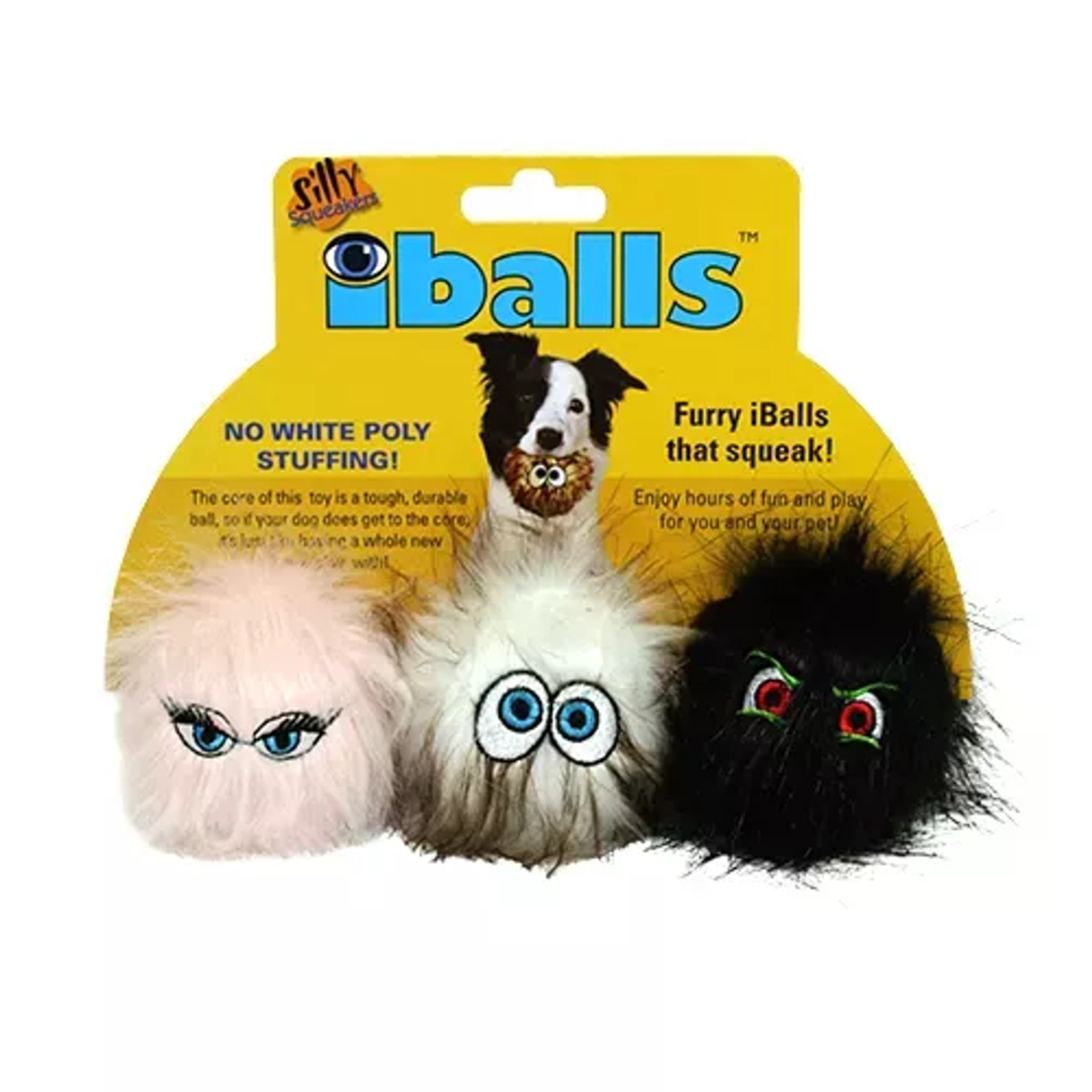 Silly Squeaker iBall Small Black Brown Pink Image 1