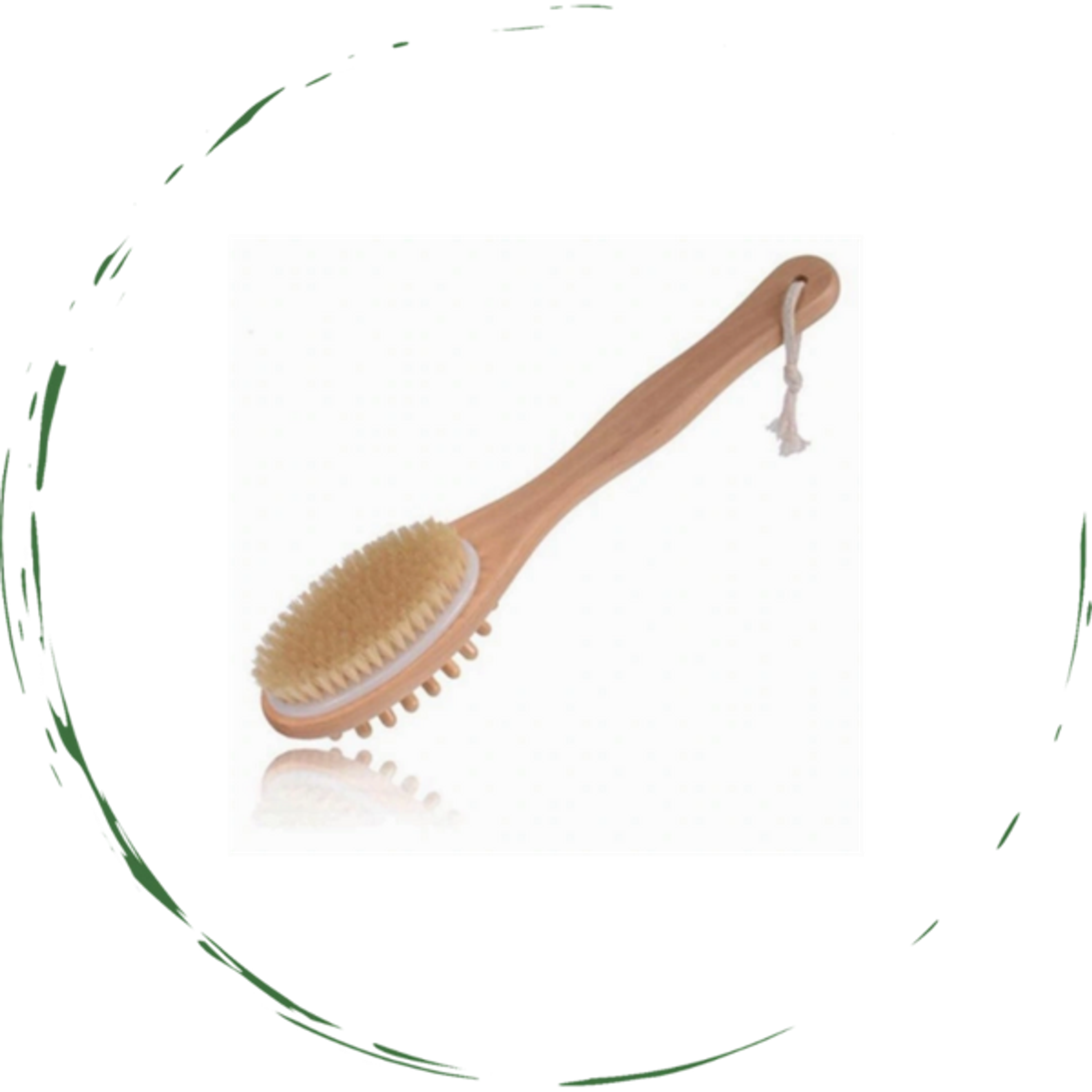 Bath Brush Dual-purpose Eco-friendly Wooden 13.7 inches Long Boar Bristle 7 ounces for Bathing and Massaging