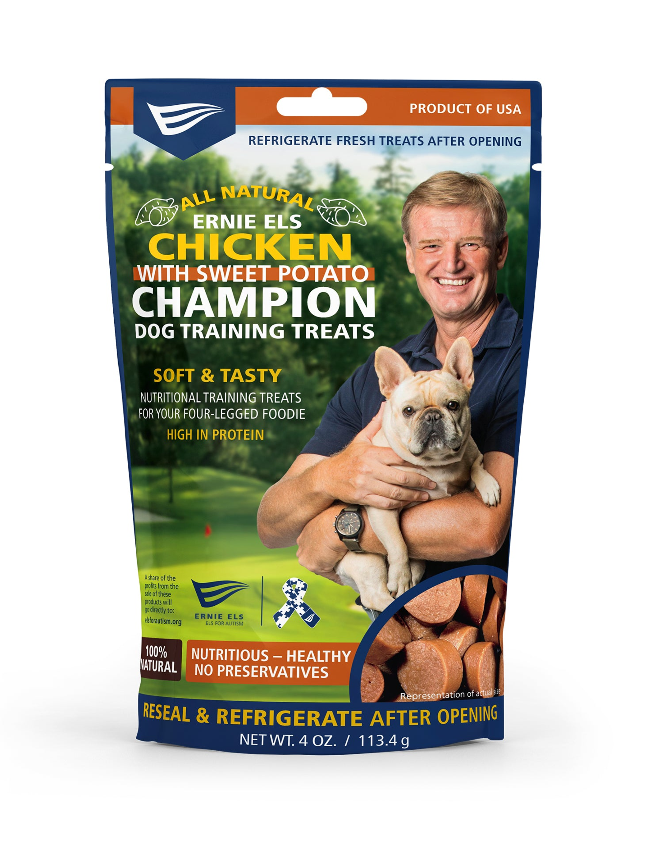 Ernie Els Champion Dog Treats made from Chicken and Sweet Potato Image 1