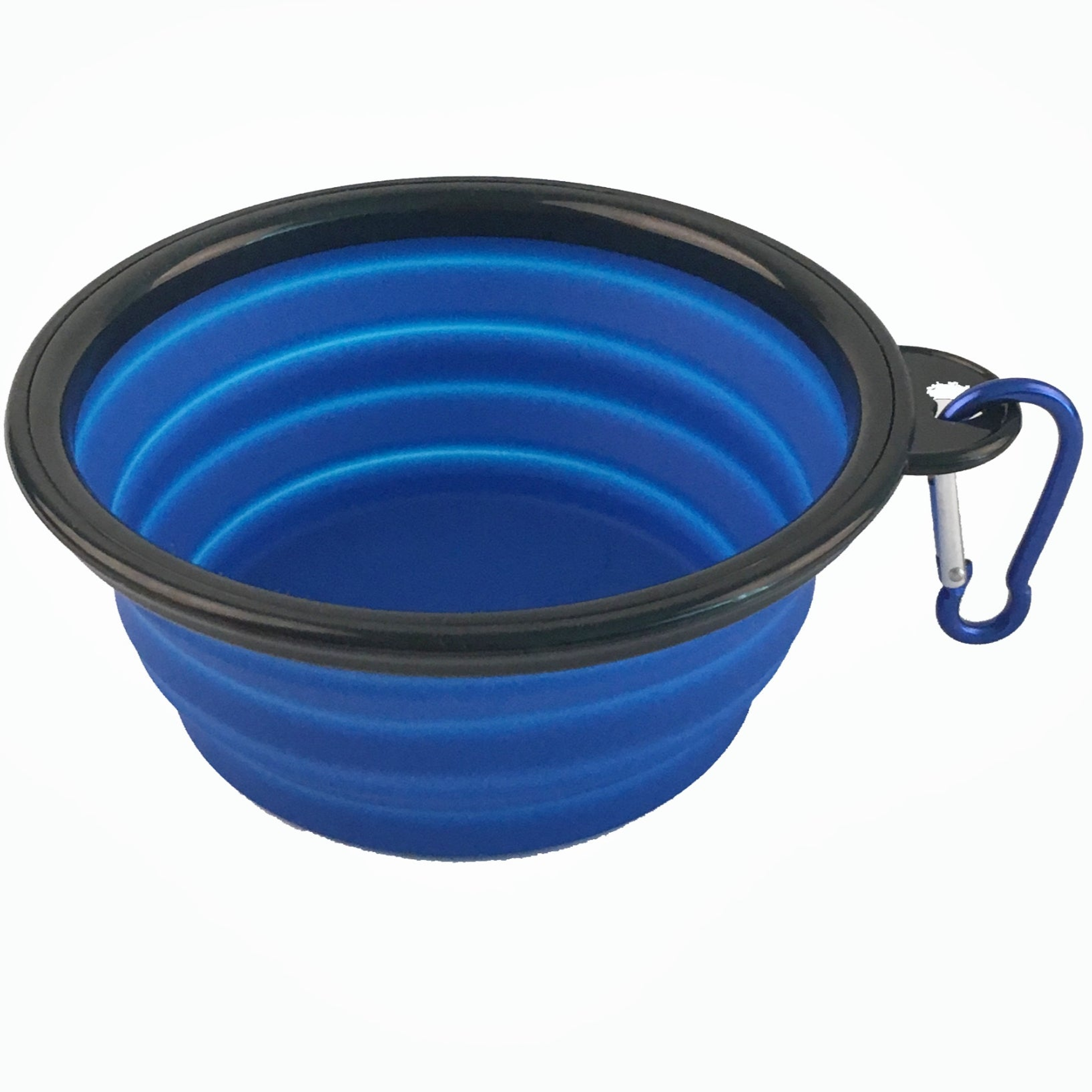 Single Blue Silicone Collapsible Travel Bowl Image 1