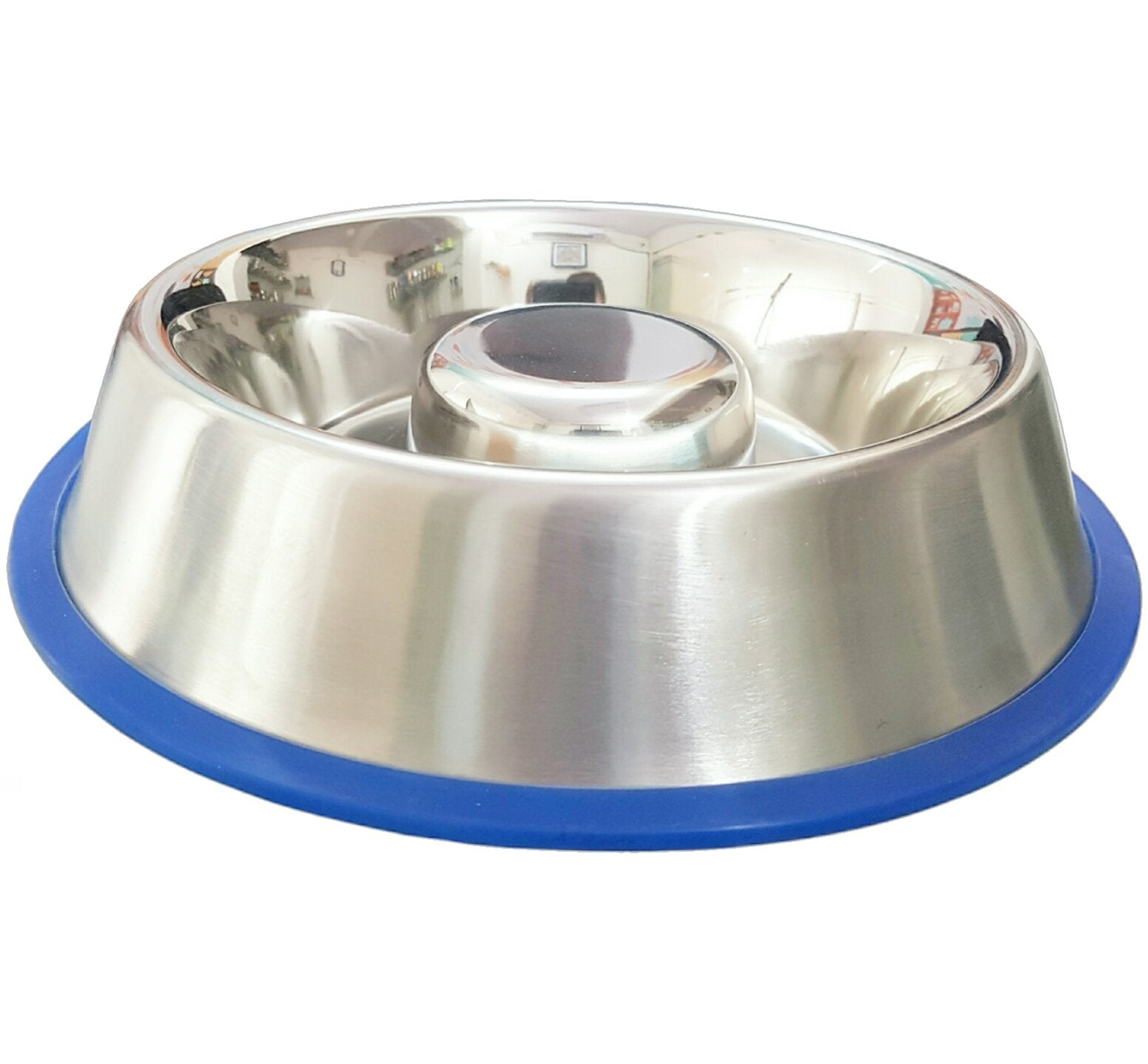 Mr. Peanut's Slow Feed Anti Bloat Dog Bowl with Bonded Silicone Base Image 1