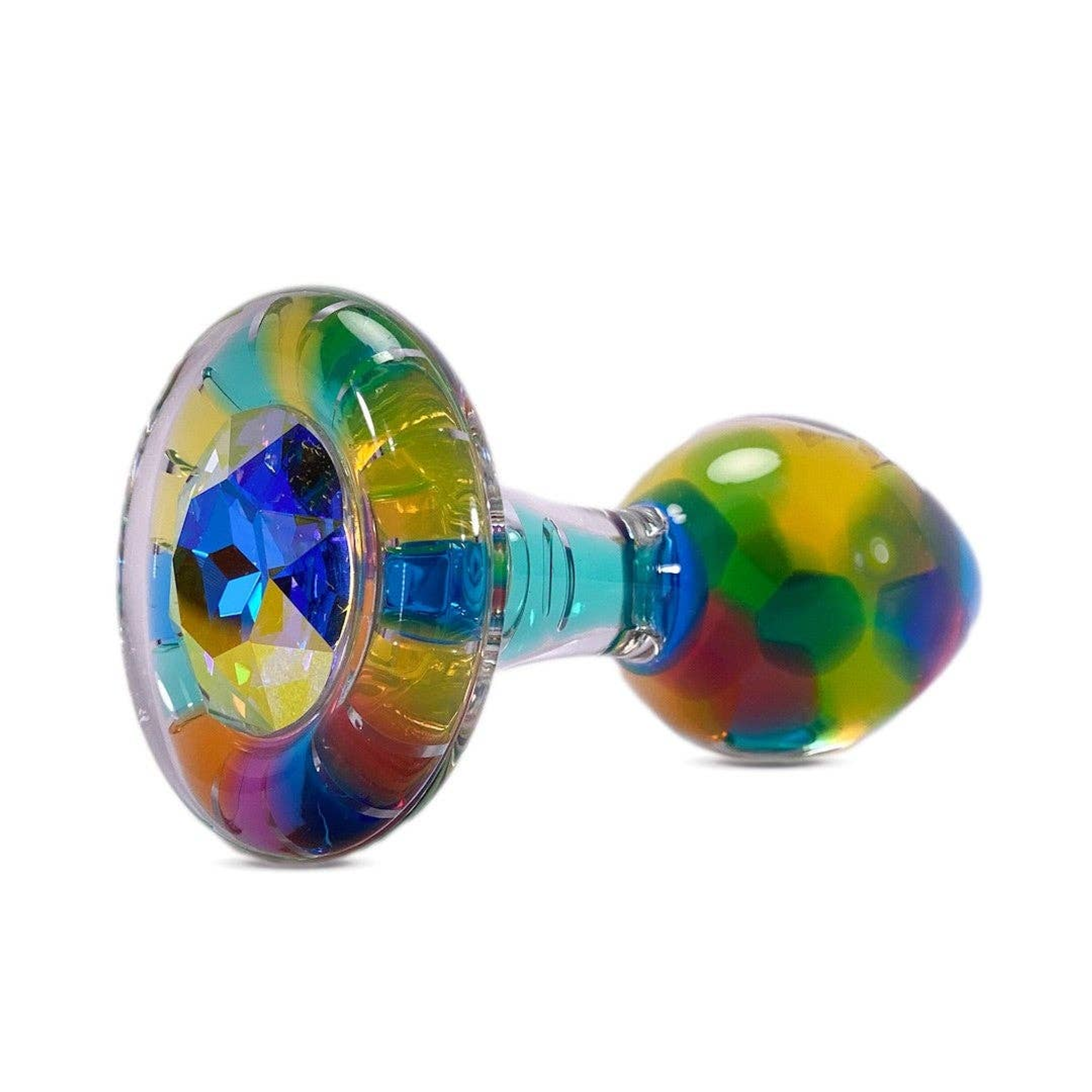 Funfetti Crystal-Base Anal Plug - Aurora Borealis