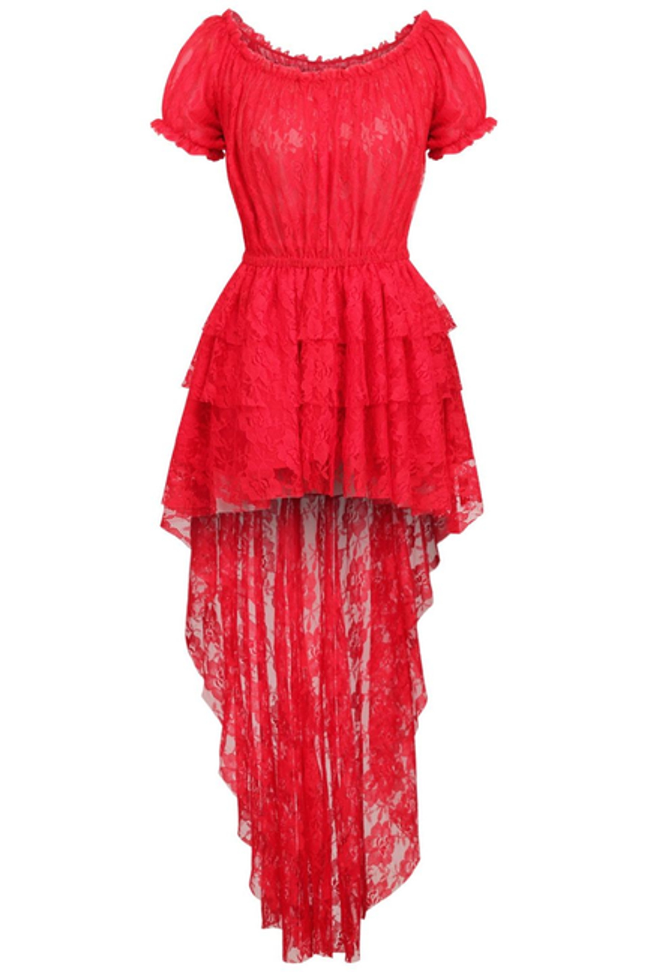 Black High-Low Lace Dress