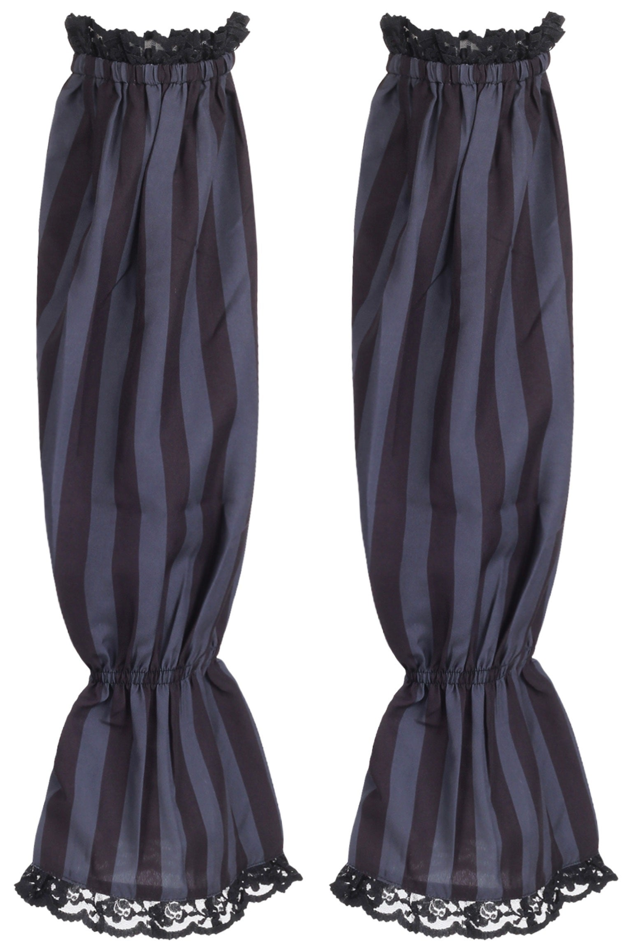 Black & Dark Grey Striped Smocked Sleeves