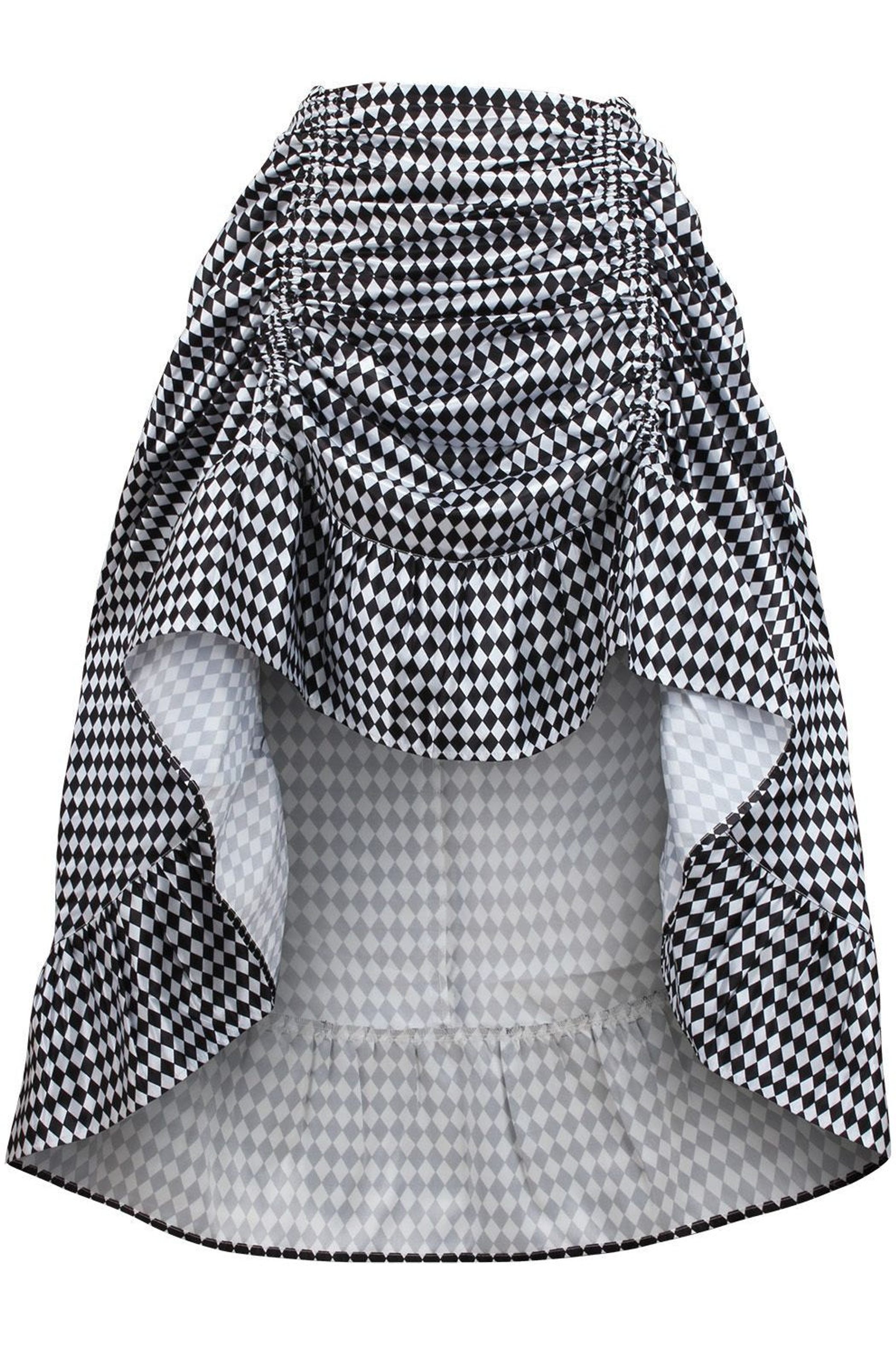 Diamond Print Satin High-Low Skirt - 34" Long