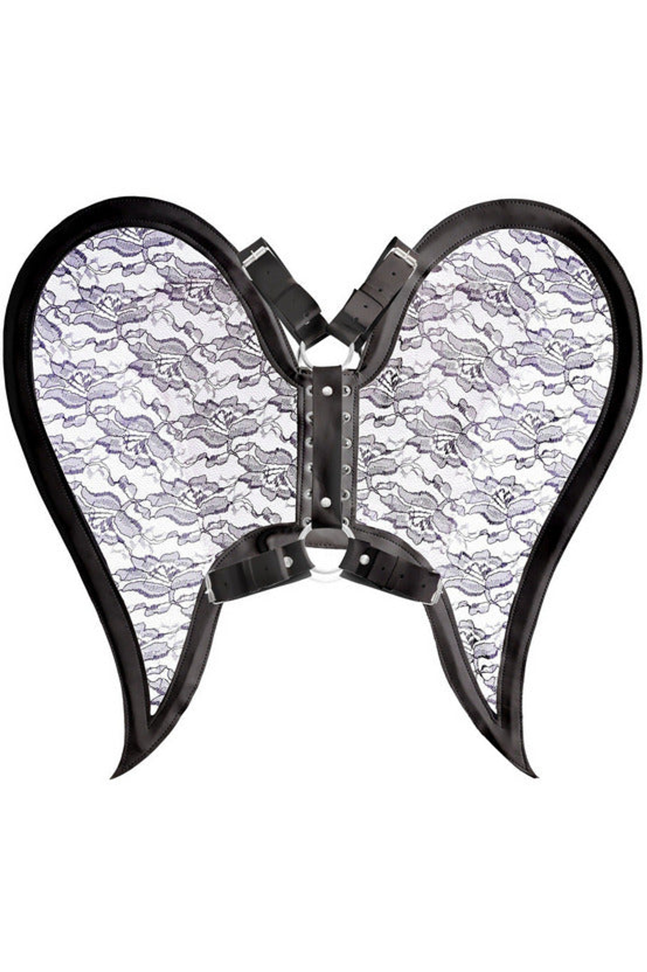 Faux Leather and Lace Angel Wing Body Harness