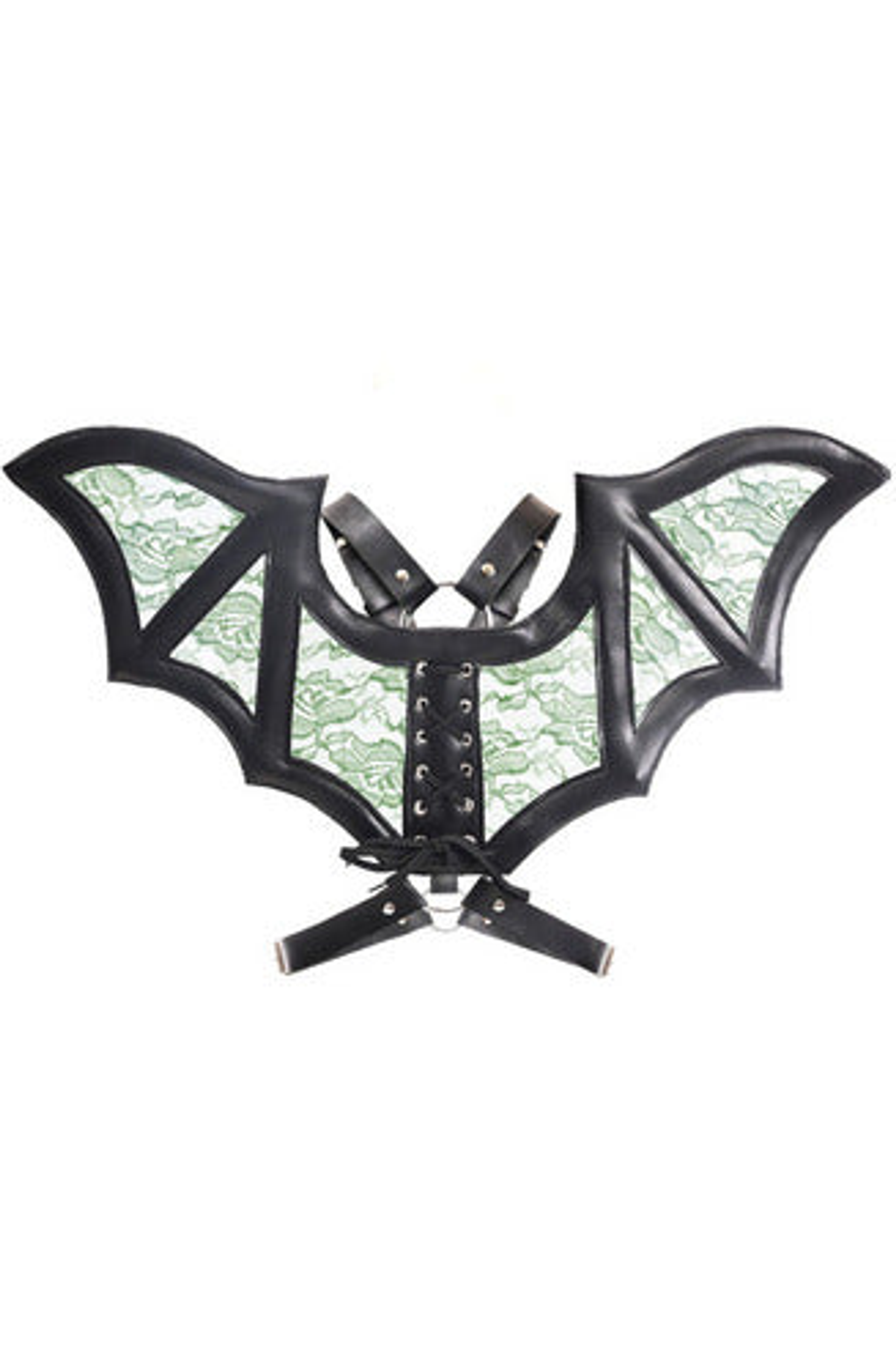 Faux Leather and Lace Wing Harness