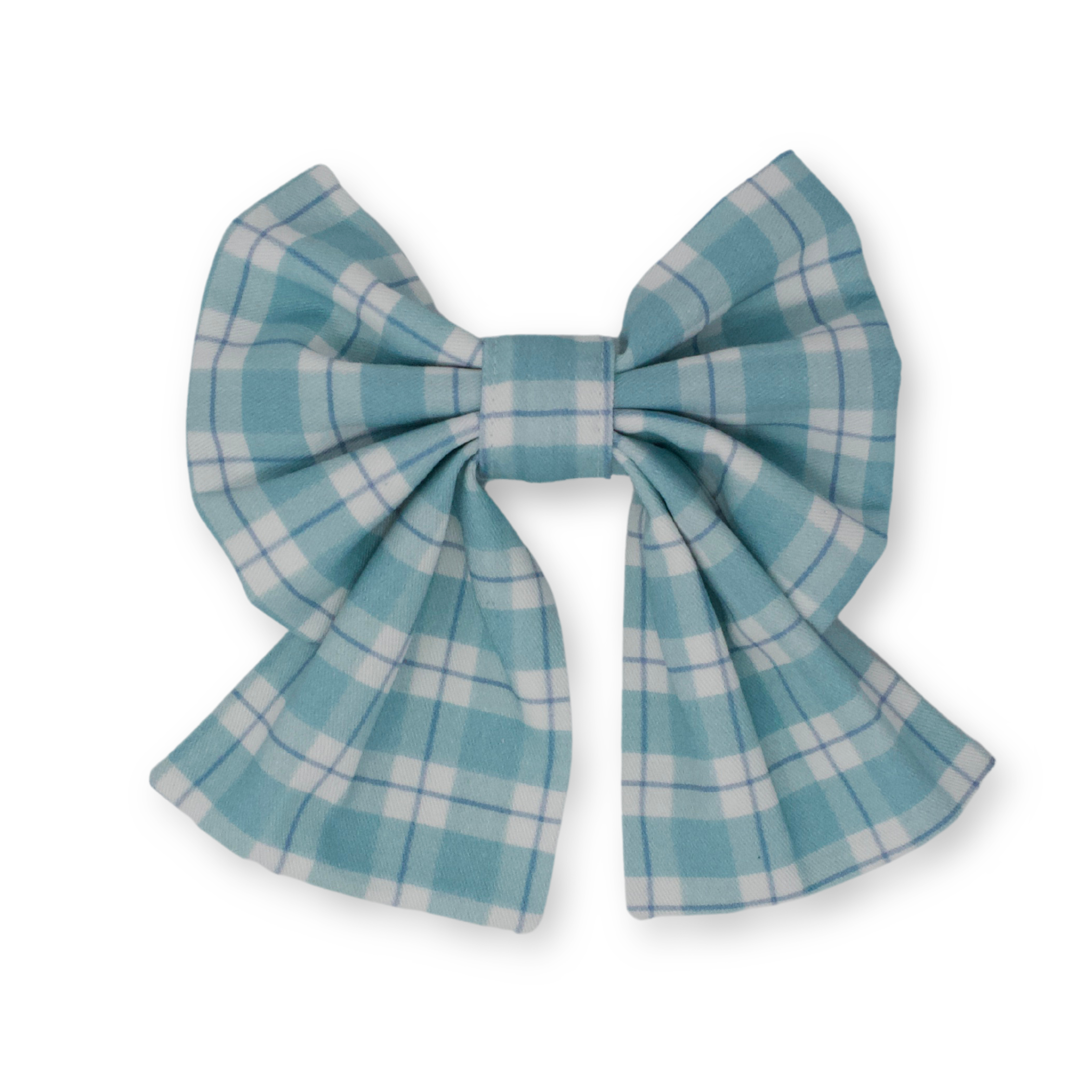 Seaside Plaid Sailor Dog Bow Image 1