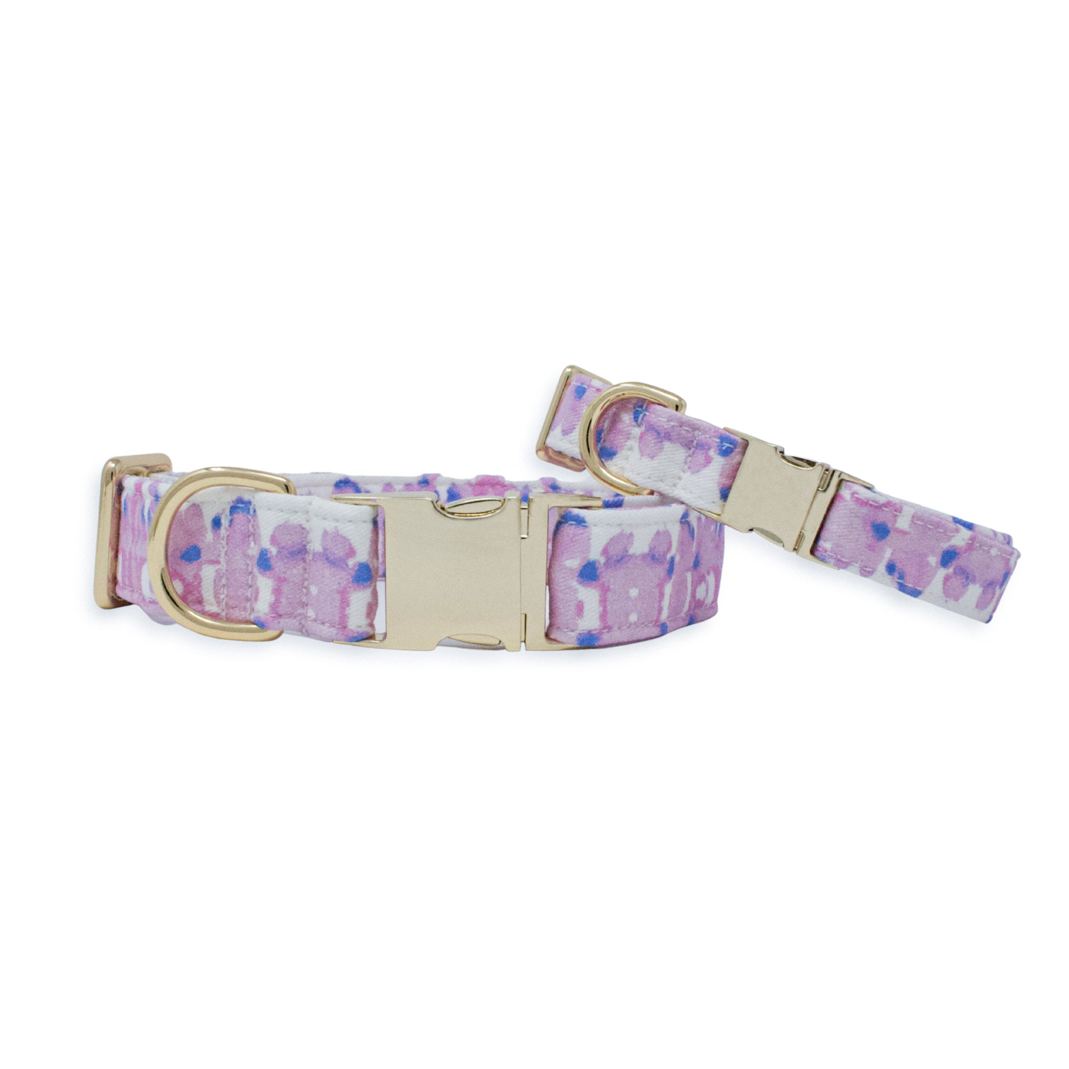 French Lavender Ink Blot Classic Dog Collar Image 1
