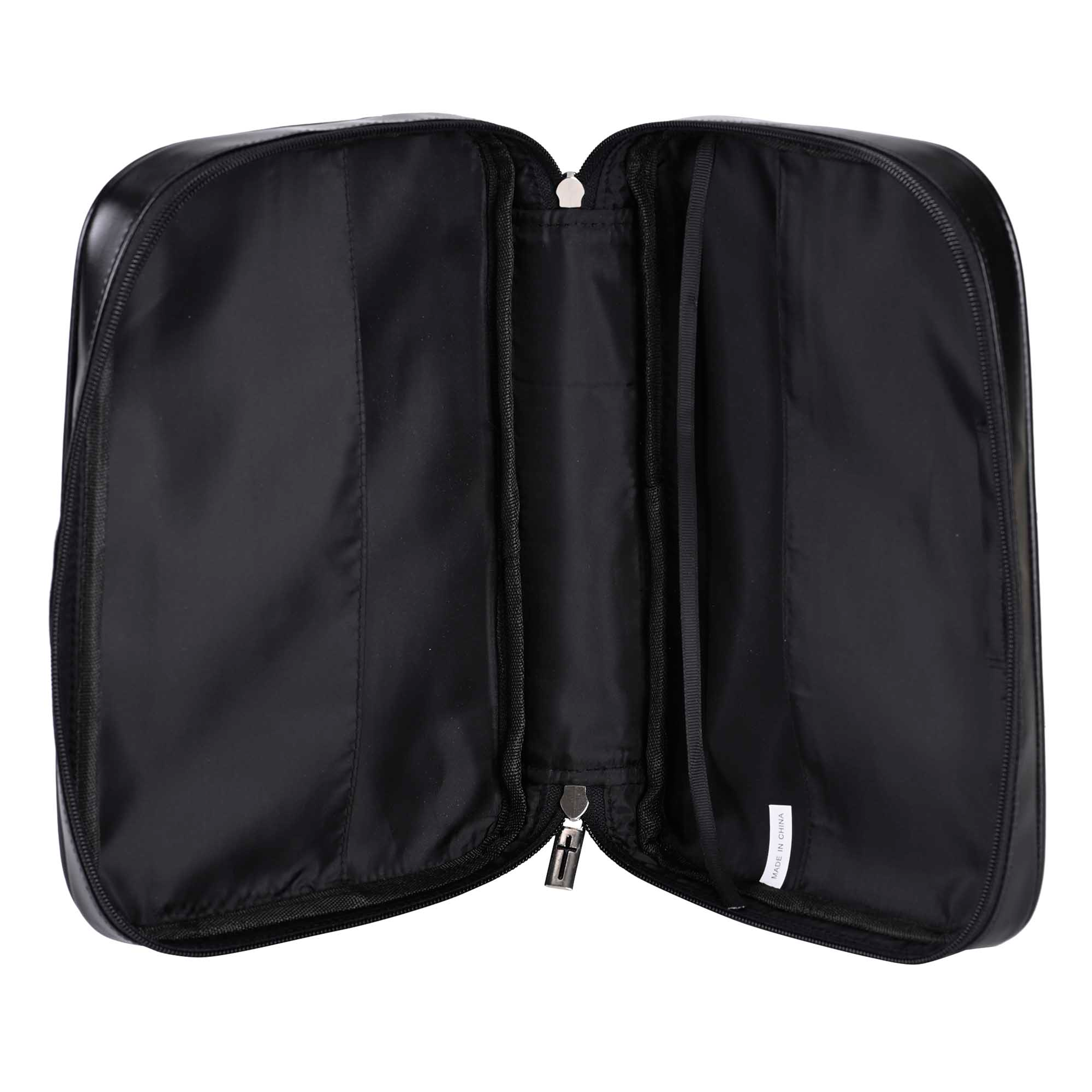 Bible Case Floral Design Large Print Holds Bible Up To 7-3/4 X 2-1/2 X 11-1/4 Black Fabric 600 Denier Polyester With Handle